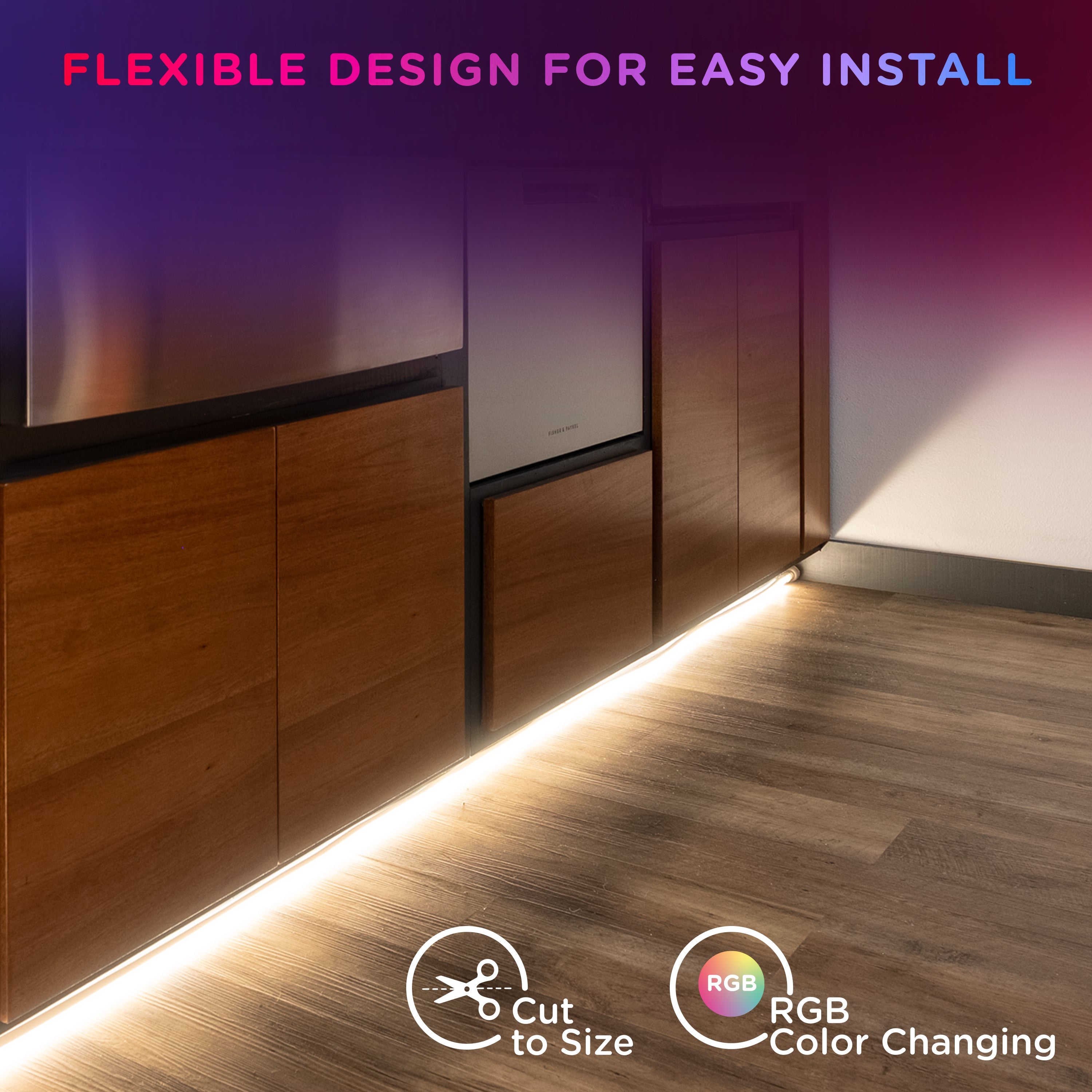 Enbrighten WiFi VIBE Spectrum Indoor Color-Changing LED Strip Lights, 50ft.