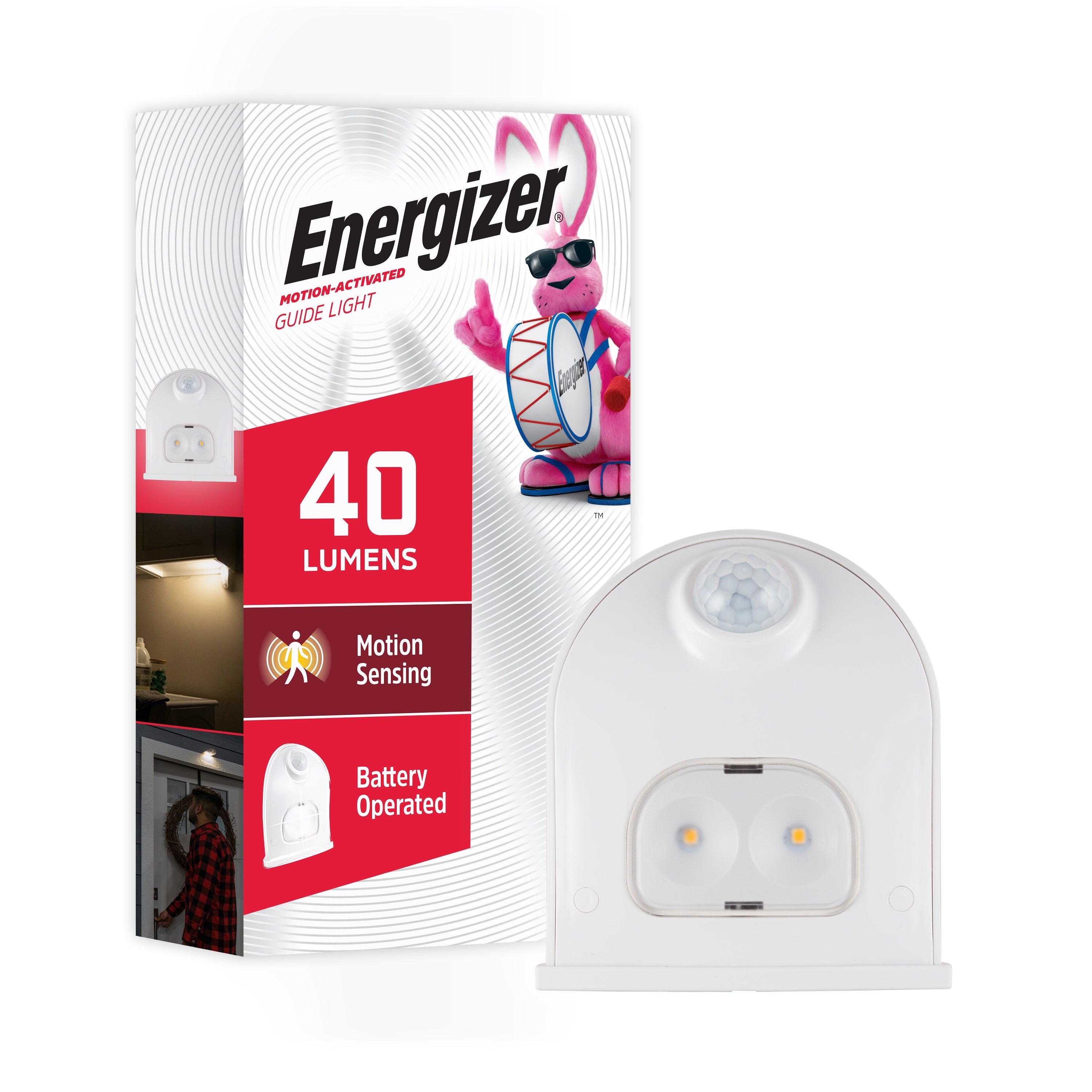 Energizer Indoor/Outdoor Motion-Sensing LED Security Light, White