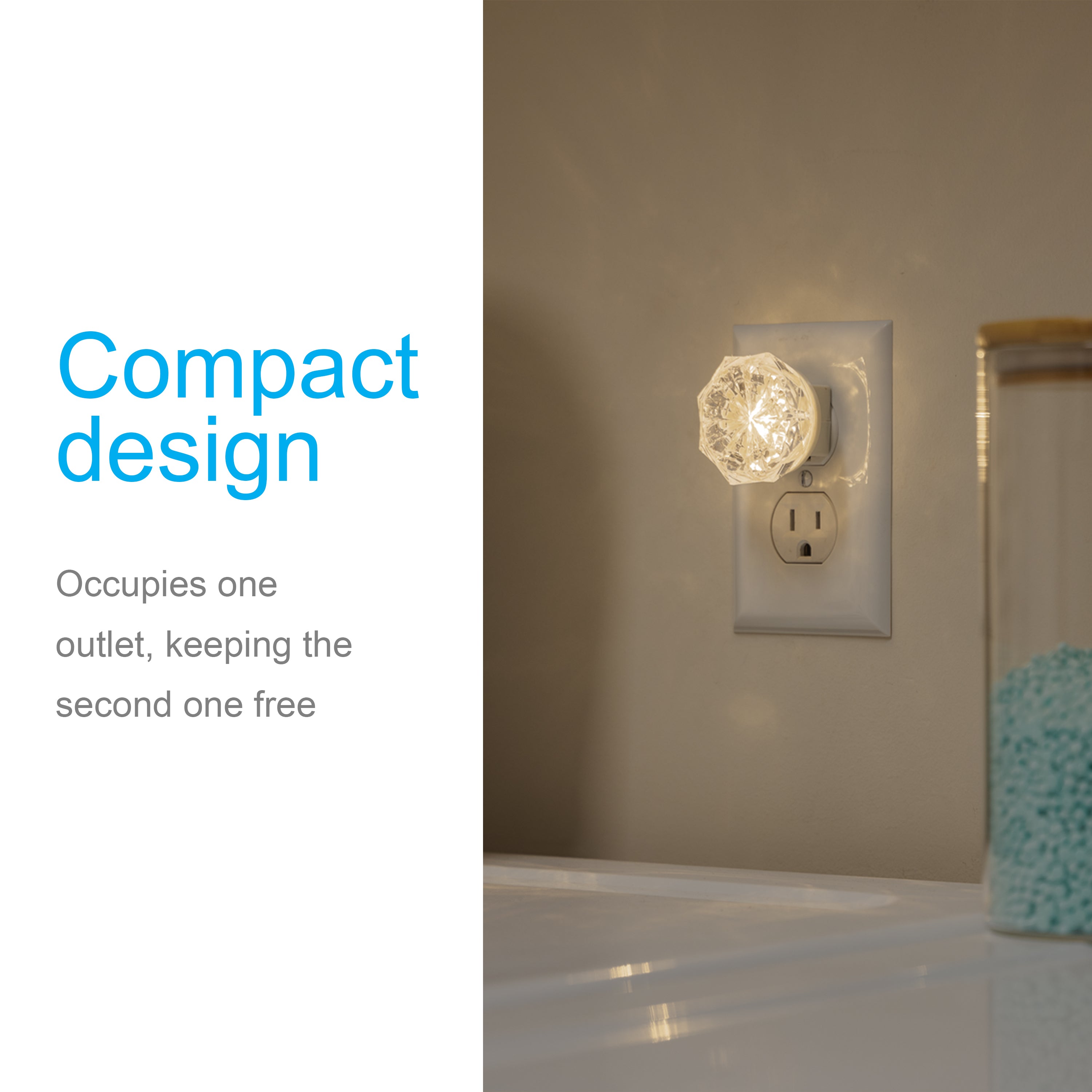 GE SleepLite Jewel Always On LED Night Light, Warm White, 4 Pack