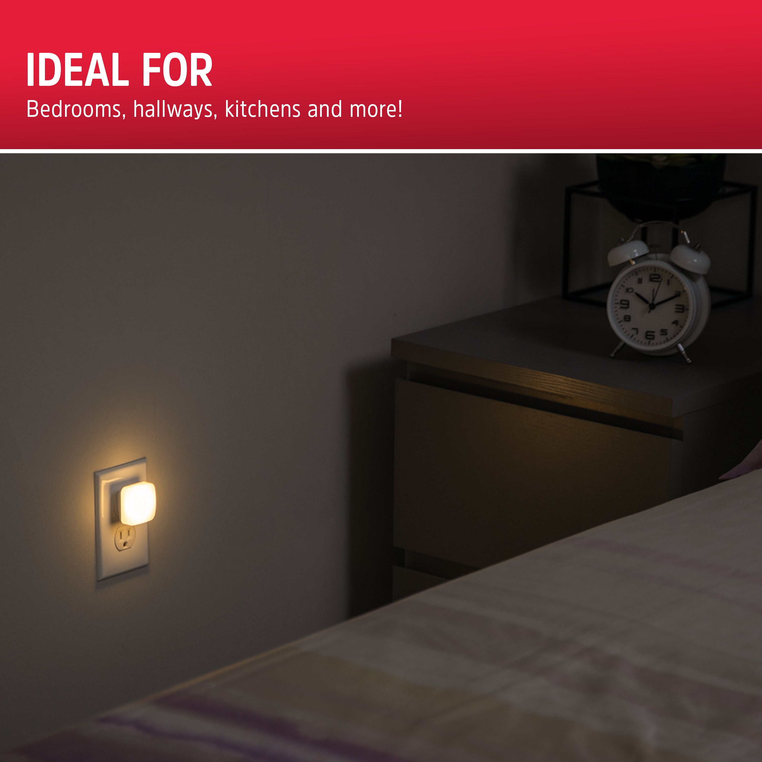 Energizer Mini Square LED Night Light, 4 Pack