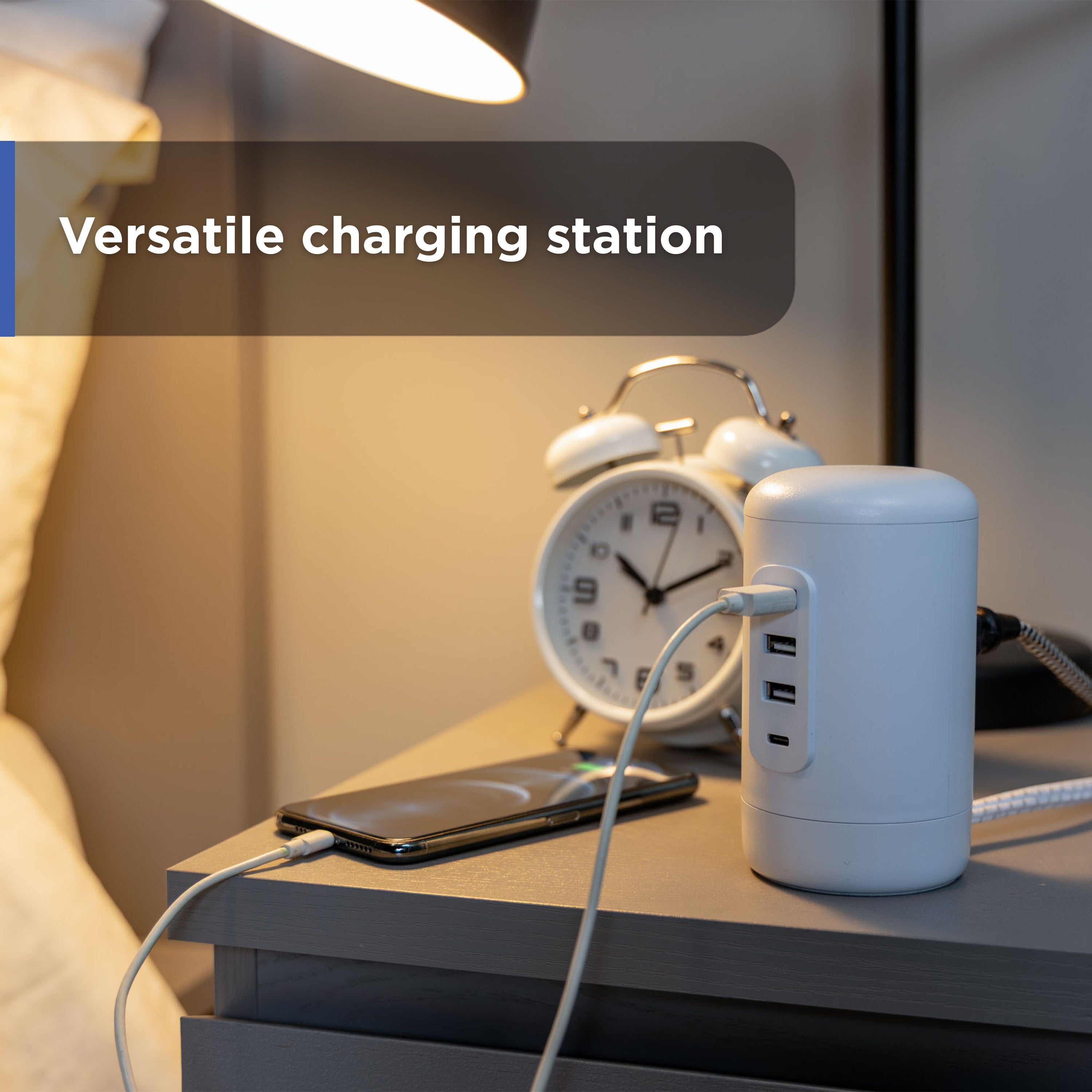 GE USB Desktop Charging Station, White