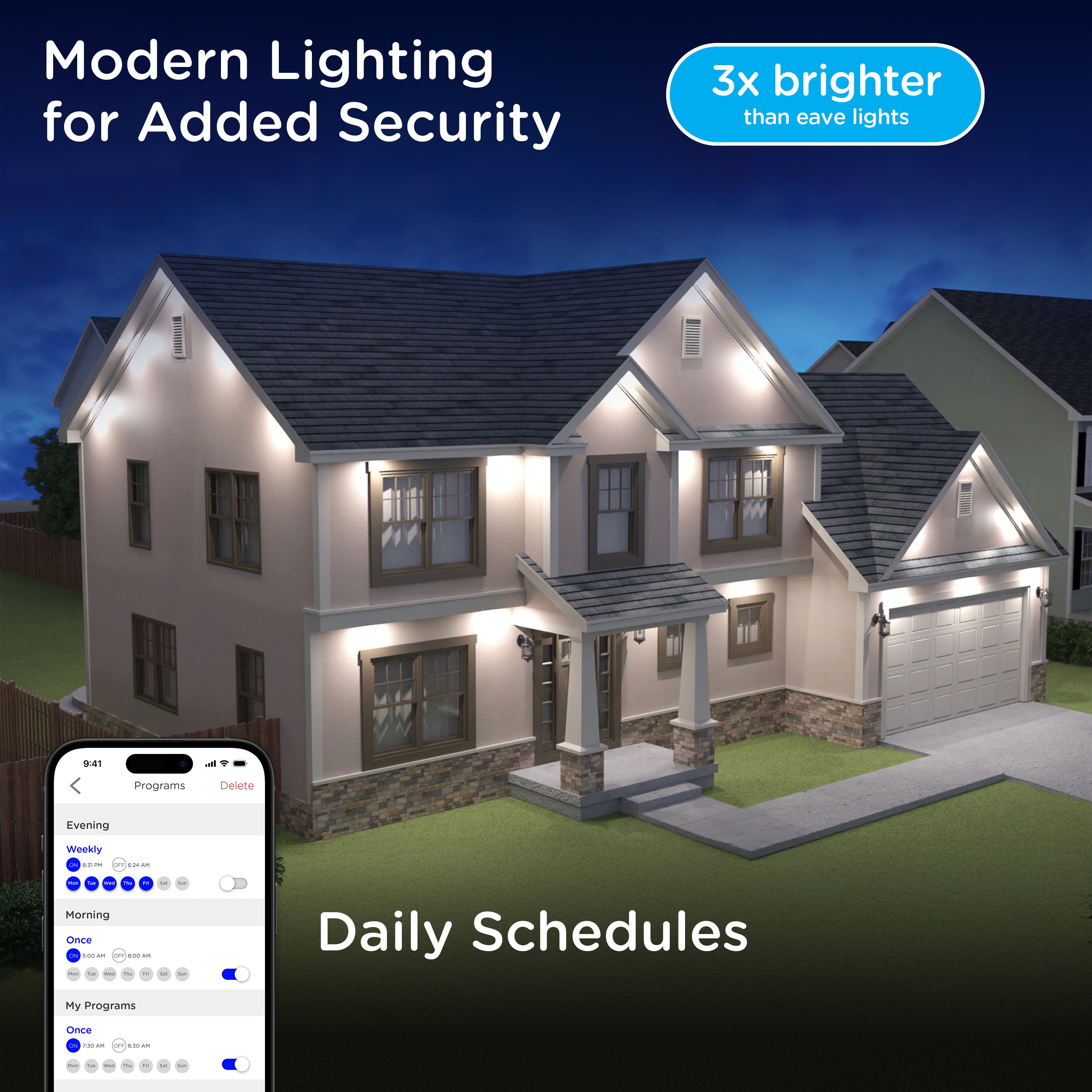 Enbrighten VIBE WiFi Color-Changing Permanent Outdoor Eternity Accent Lights, 24 Lights, 100ft. White Cord