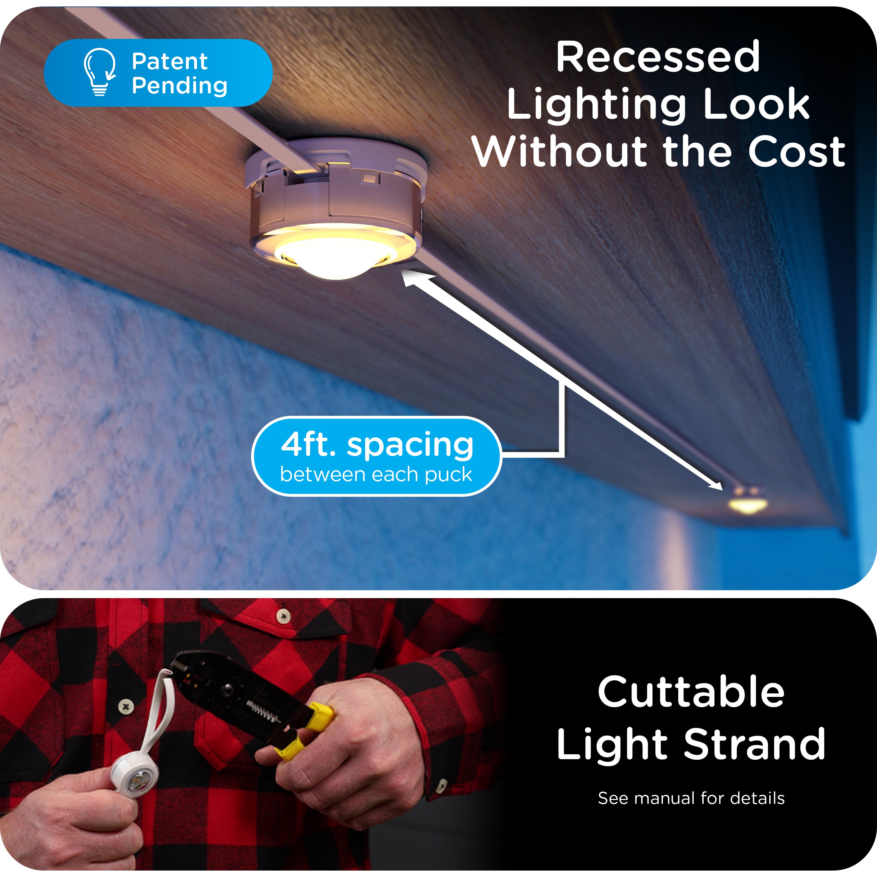 Enbrighten VIBE WiFi Color-Changing Permanent Outdoor Eternity Accent Lights, 24 Lights, 100ft. White Cord