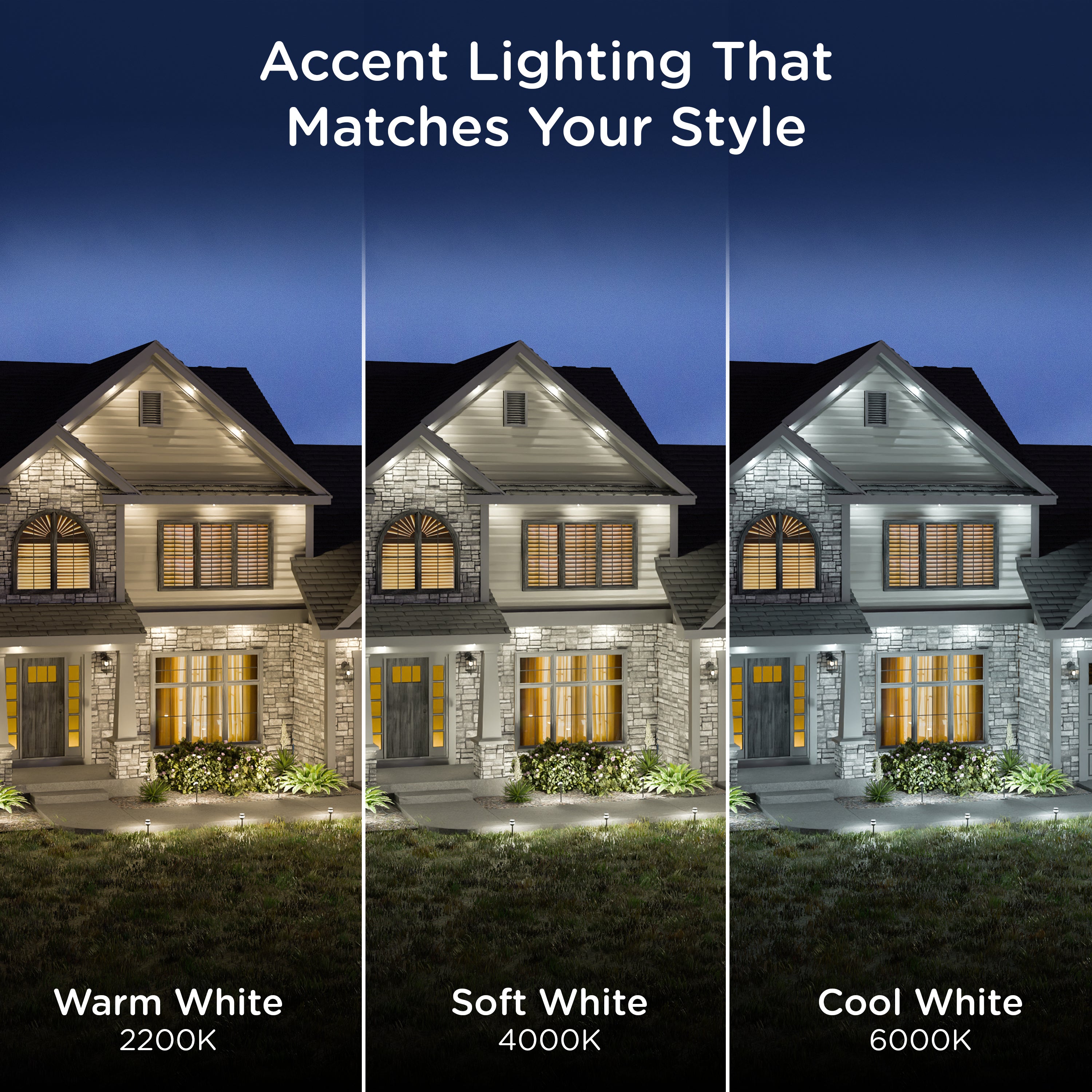 Enbrighten VIBE WiFi Color-Changing Permanent Outdoor Eternity Accent Lights, 24 Lights, 100ft. Black Cord