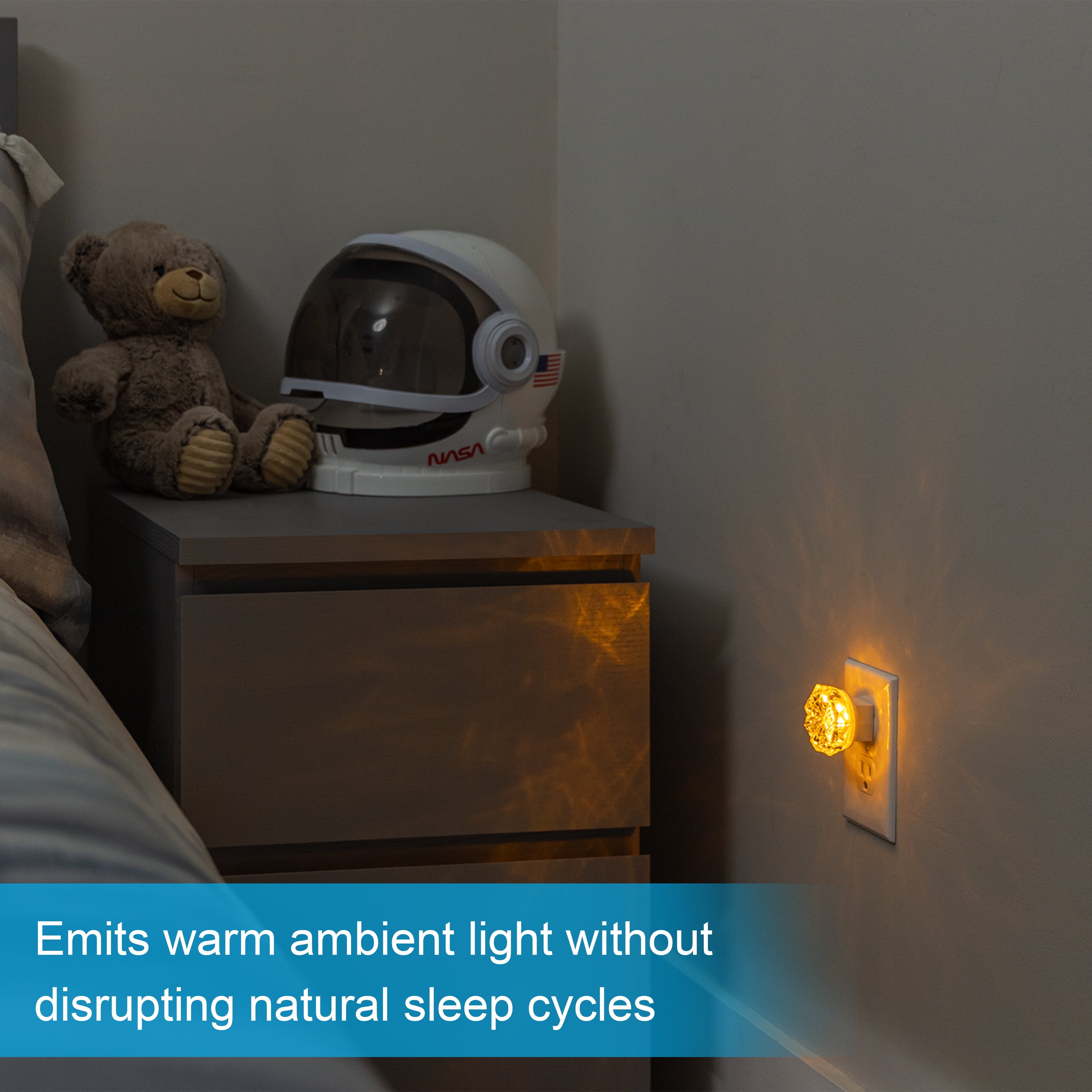 GE SleepLite Jewel Always On LED Night Light, Amber, 2 Pack