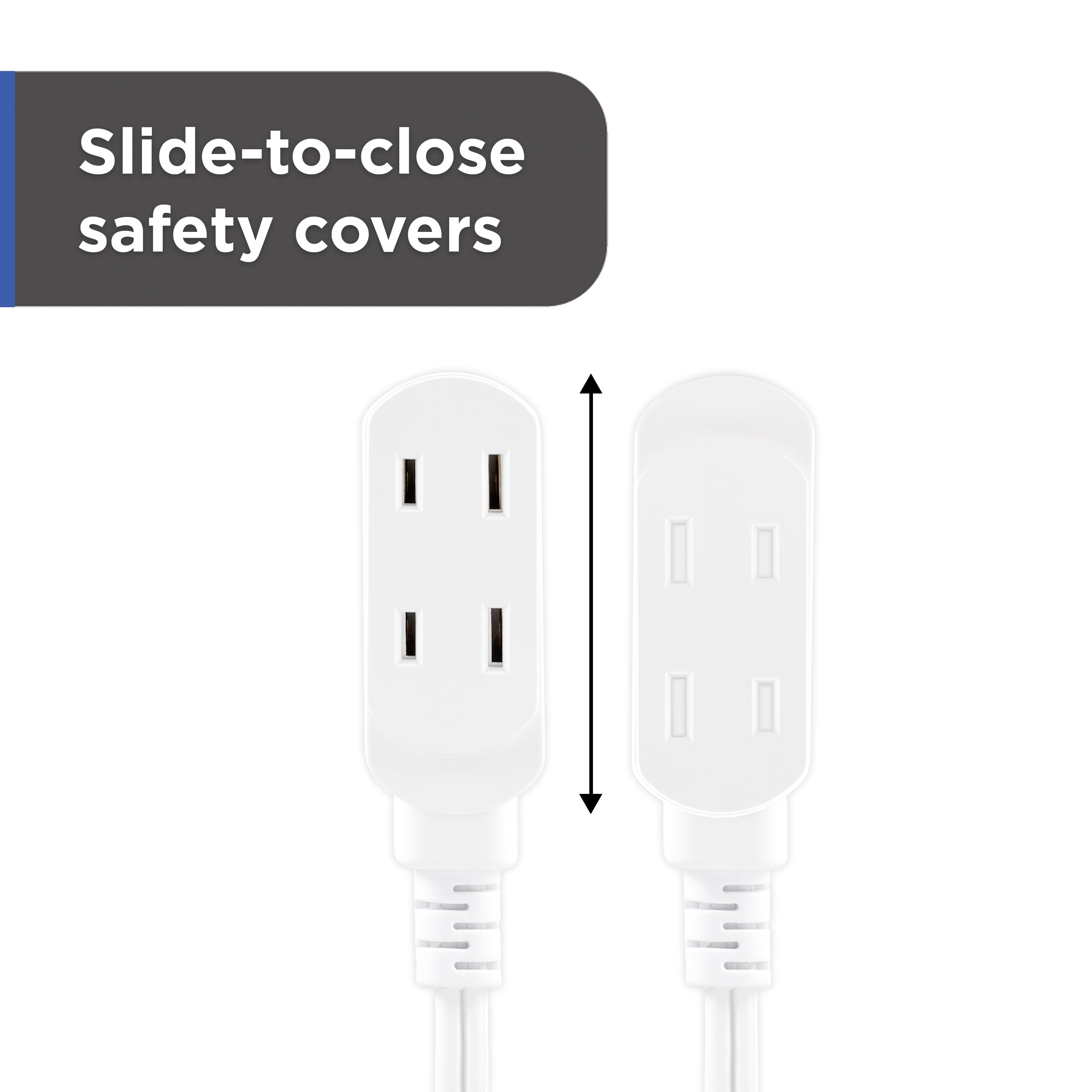 GE-branded UltraPro 3-Outlet Polarized Extension Cord, 15ft., Indoor, White