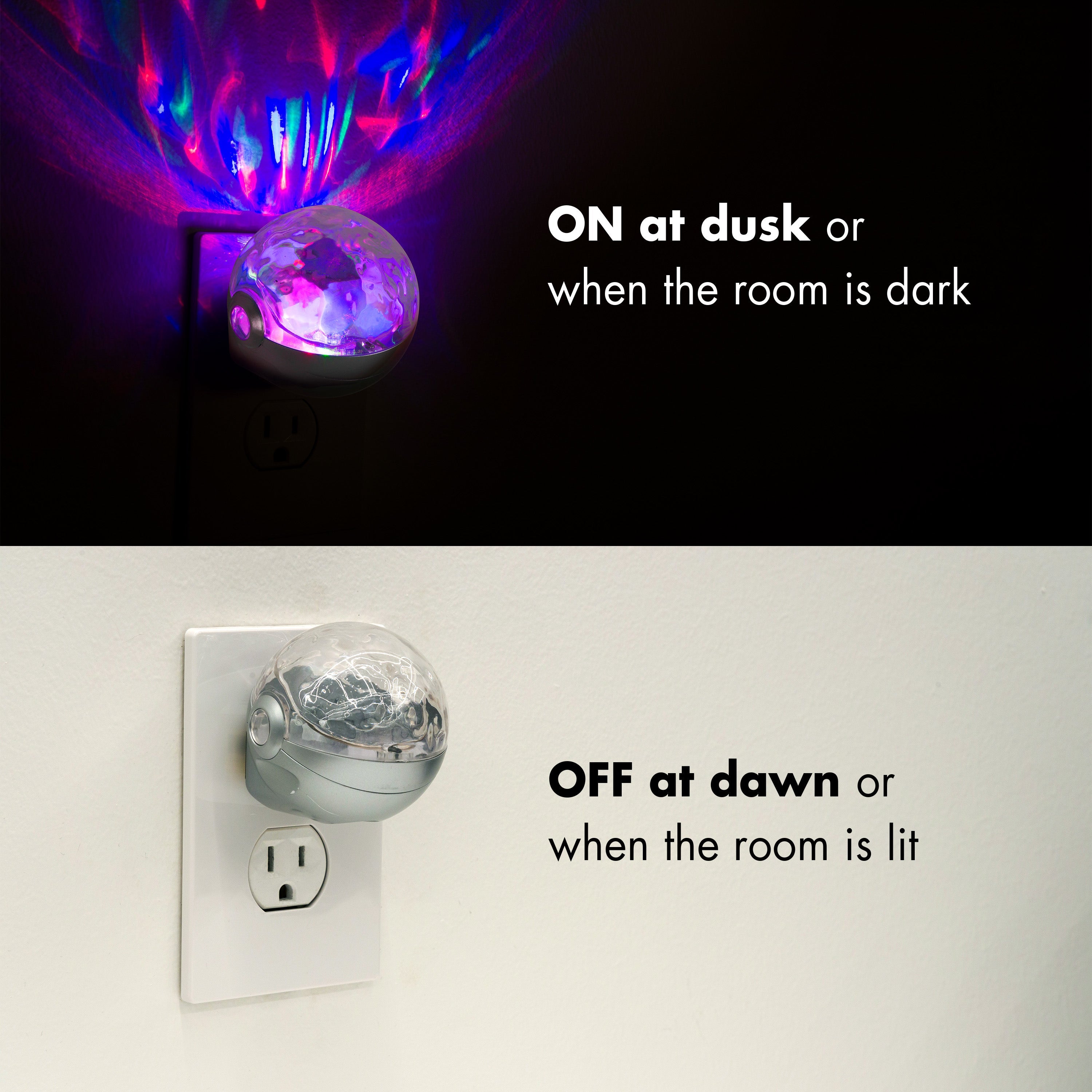 Projectables Space Nebula Light Sensing LED Night Light, Silver