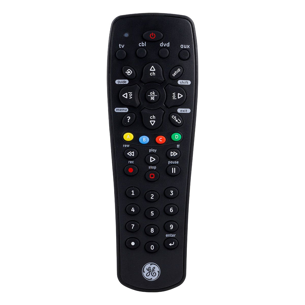 GE 4-Device Universal Remote, Black
