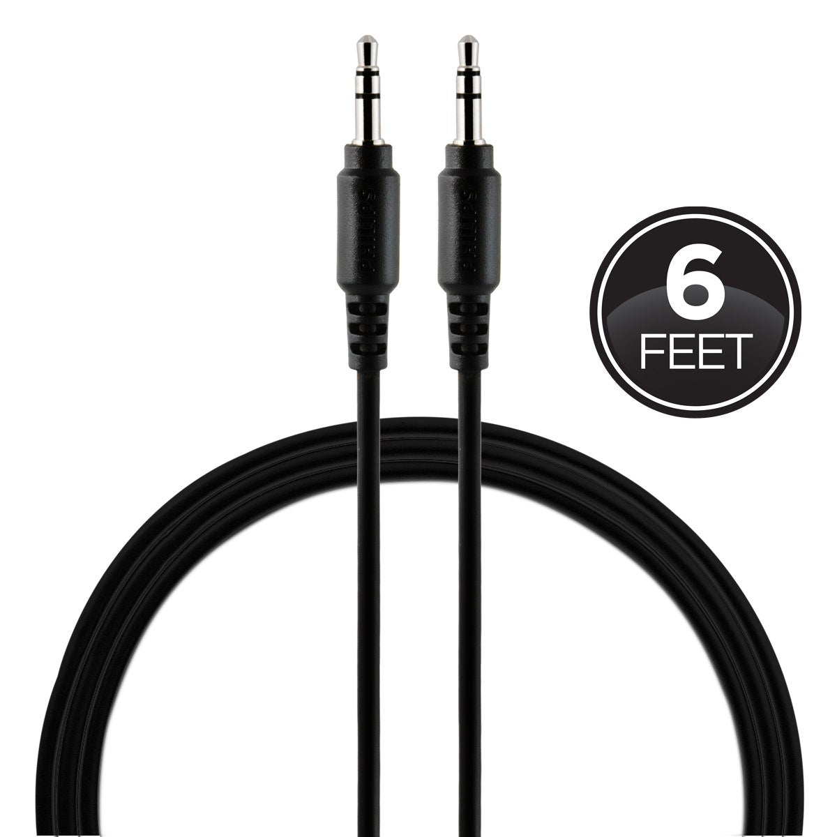 Philips 6ft. 3.5mm Auxiliary Audio Cable, Black