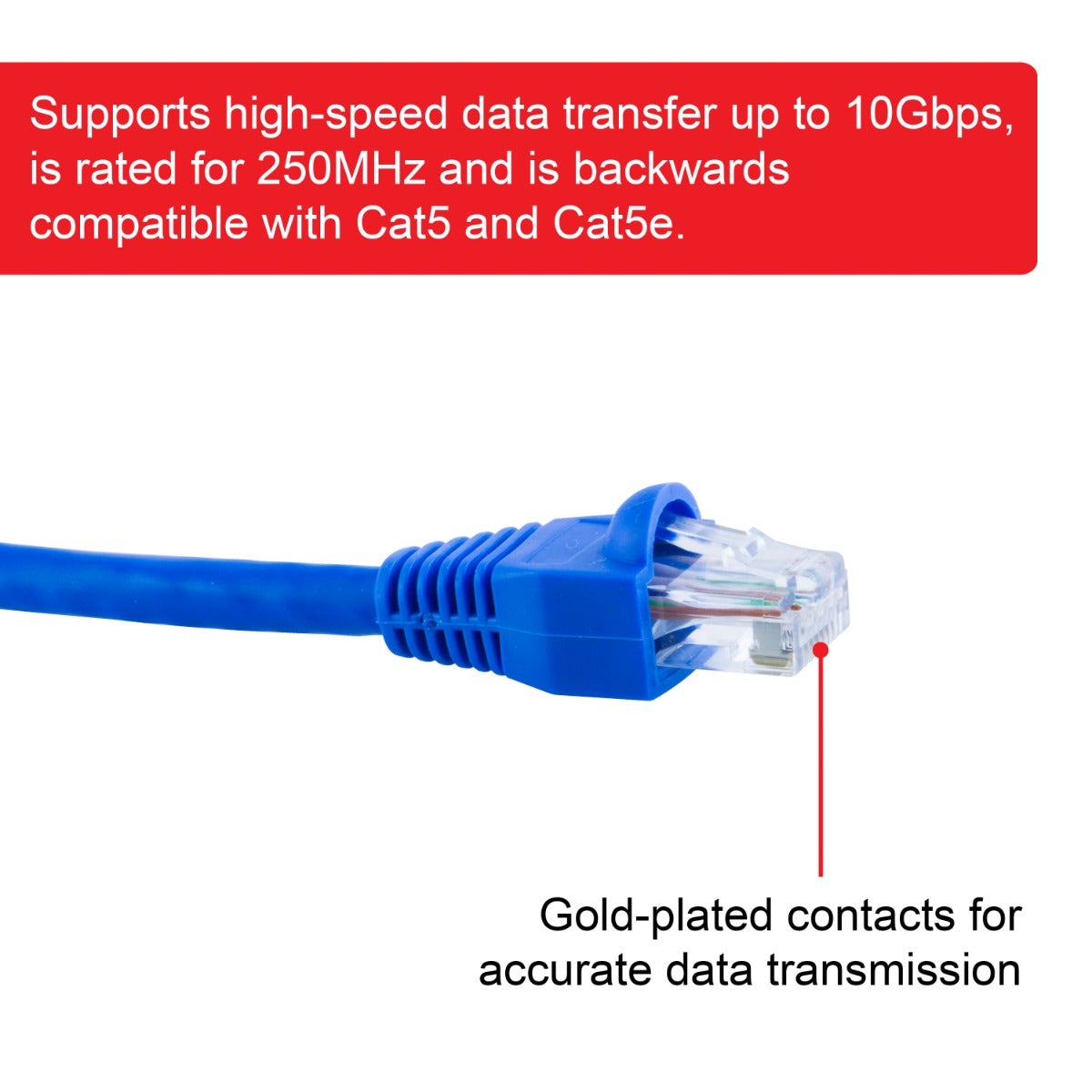GE Pro 3ft. Cat6 Ethernet Cable, Blue