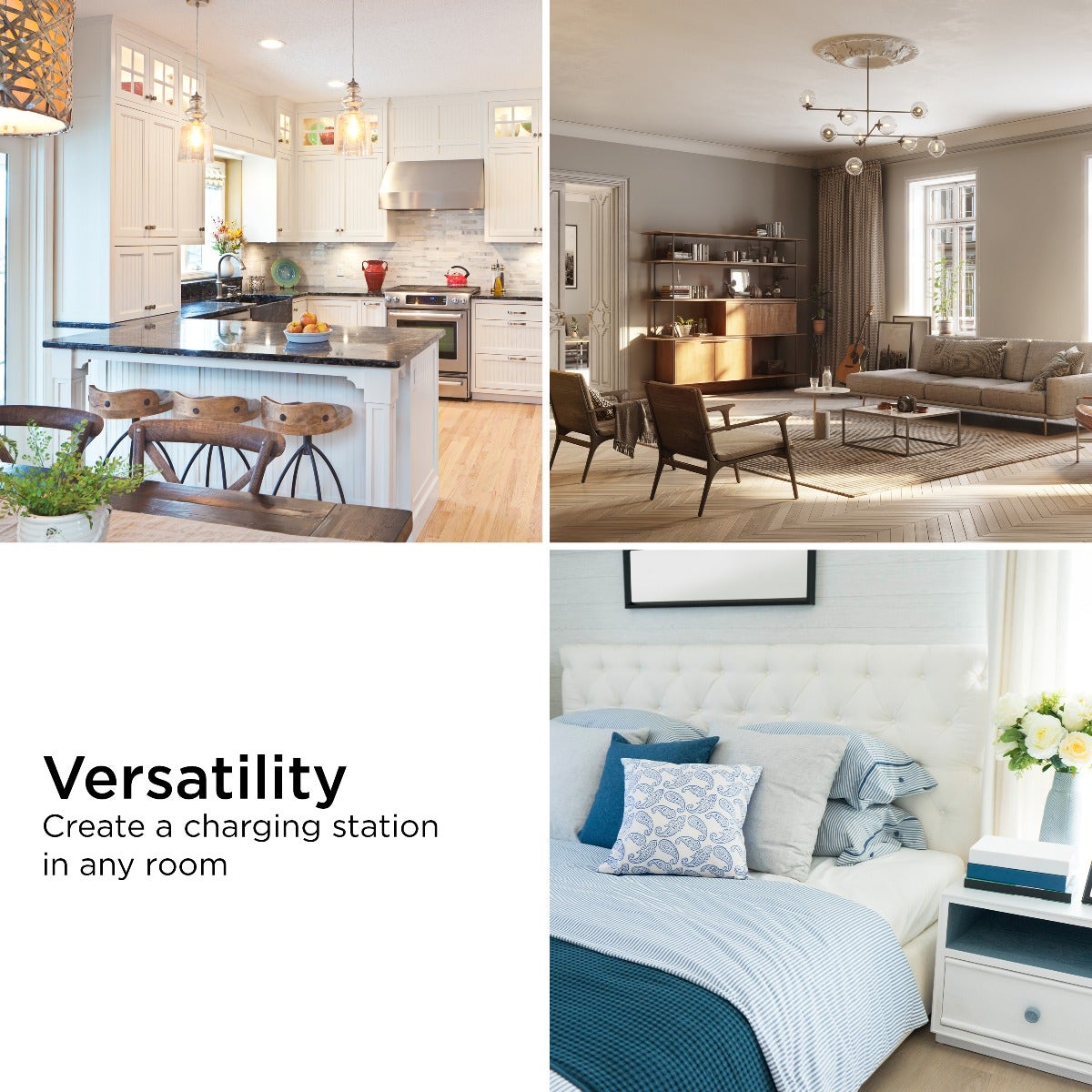 GE UltraPro 6-Outlet Wall Tap with Surge Protection, 2 Pack, Black