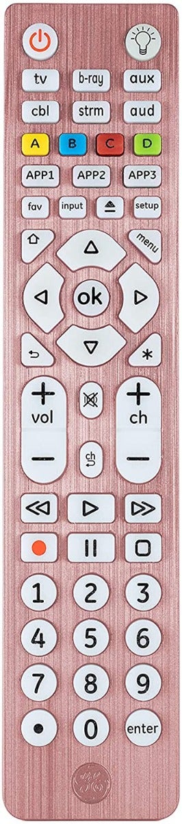 GE 6-Device Backlit Universal Remote, Brushed Rose Gold