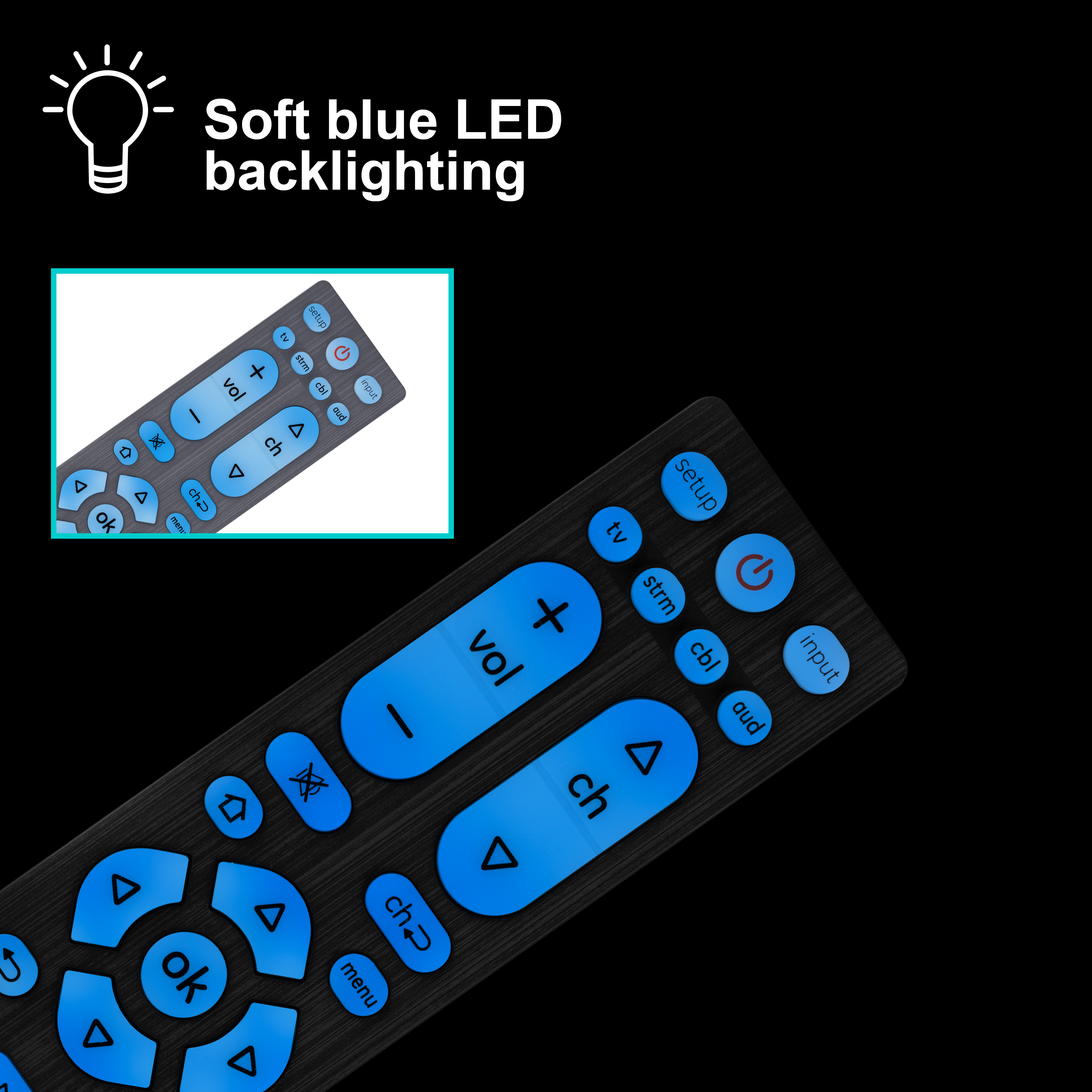 GE 4-Device Backlit Universal Remote Control, Brushed Graphite