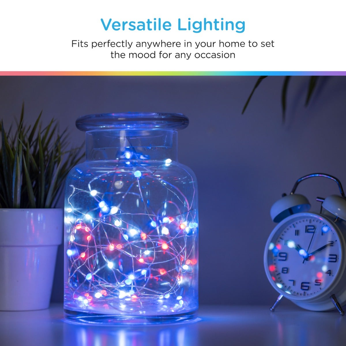 Enbrighten WiFi VIBE Color-Changing LED Fairy String Lights, 60 Lights, 20ft.