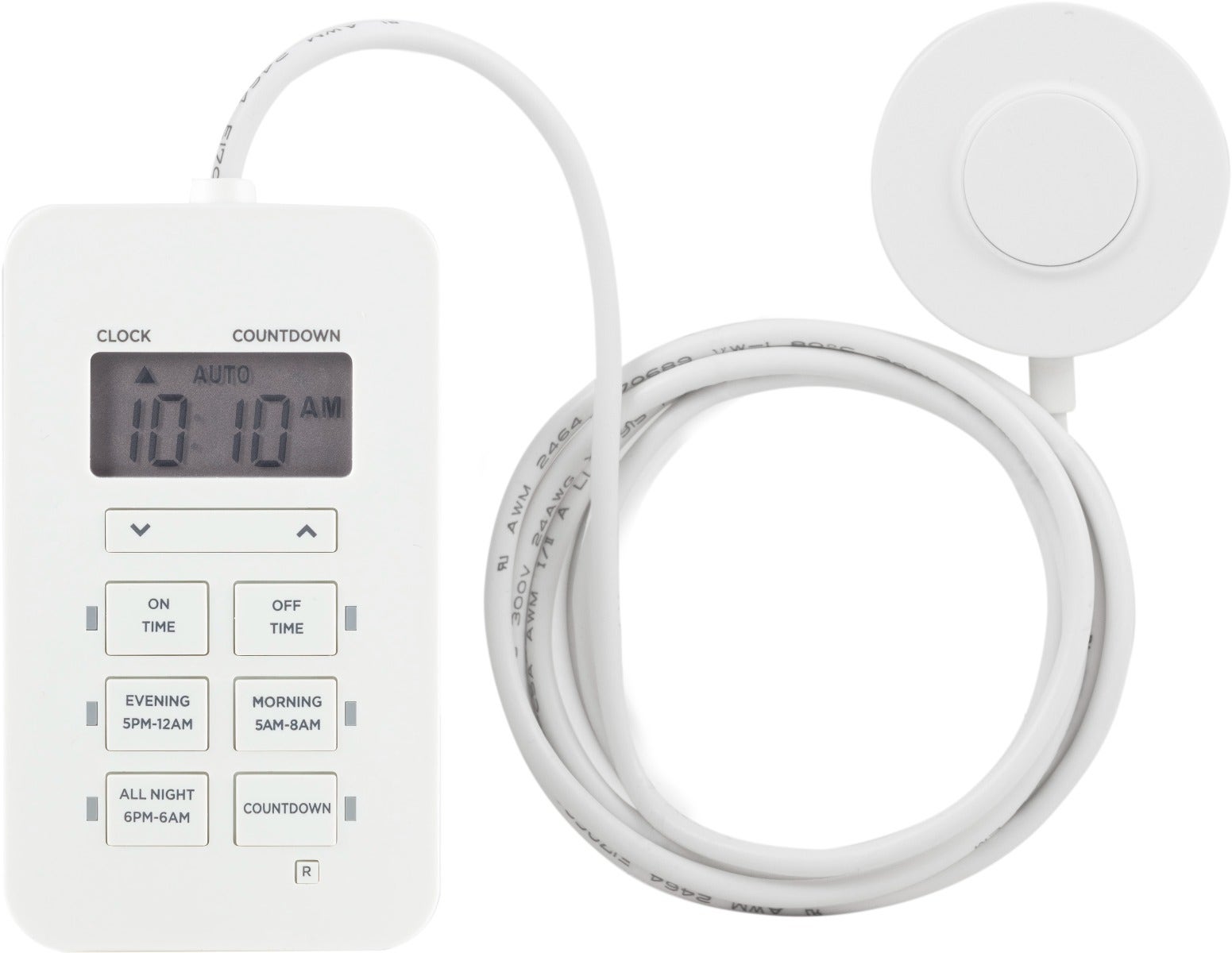 UltraPro Indoor Plug-In 2-Outlet Digital Timer with 5ft. Tethered Button, White