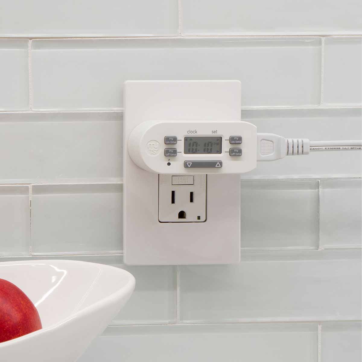 myTouchSmart Indoor Plug-In Simple Set Digital Bar Timer, 2 Pack, White
