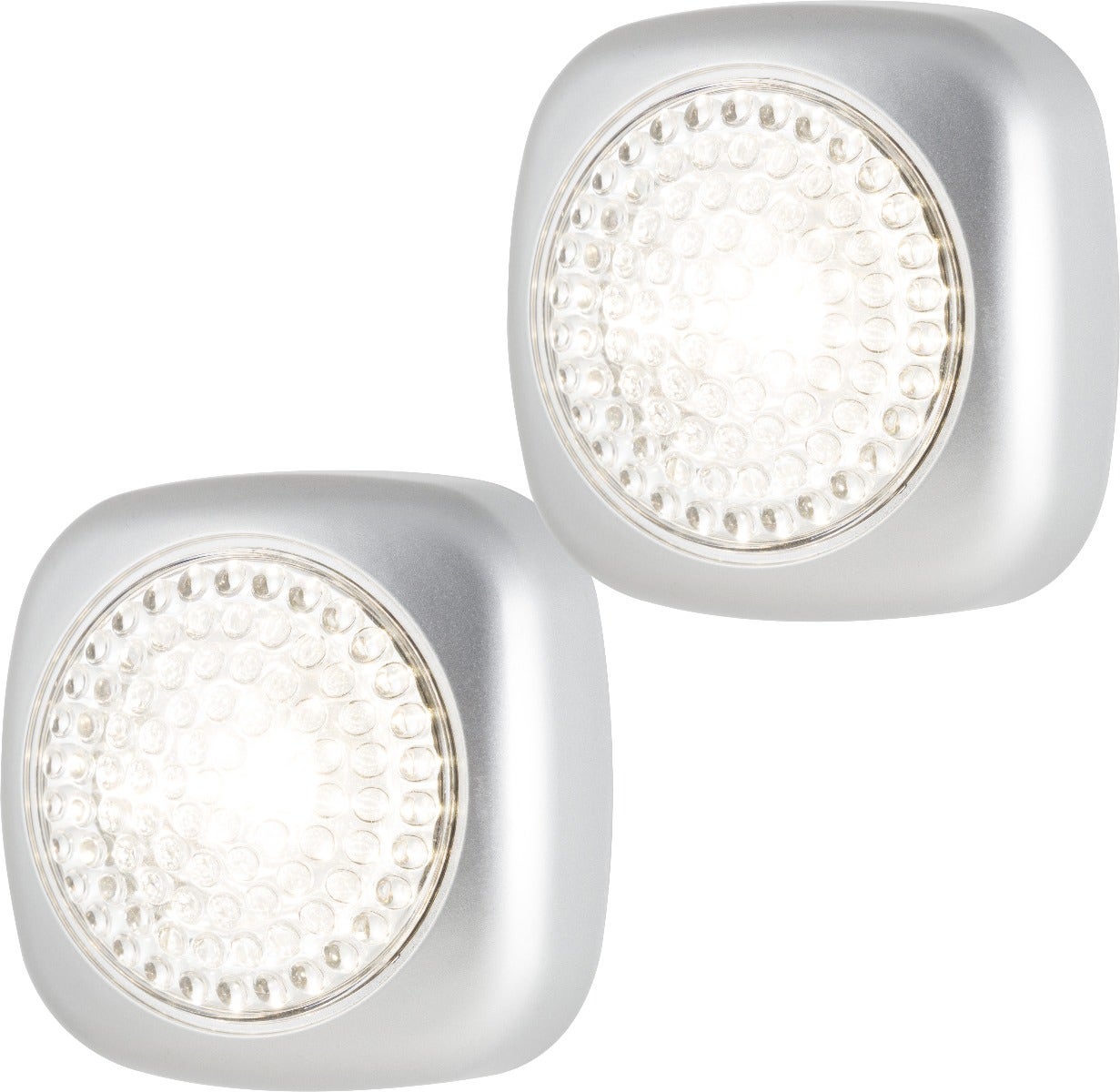 Energizer Battery Operated LED Tap Puck Light, 2 pack, Silver
