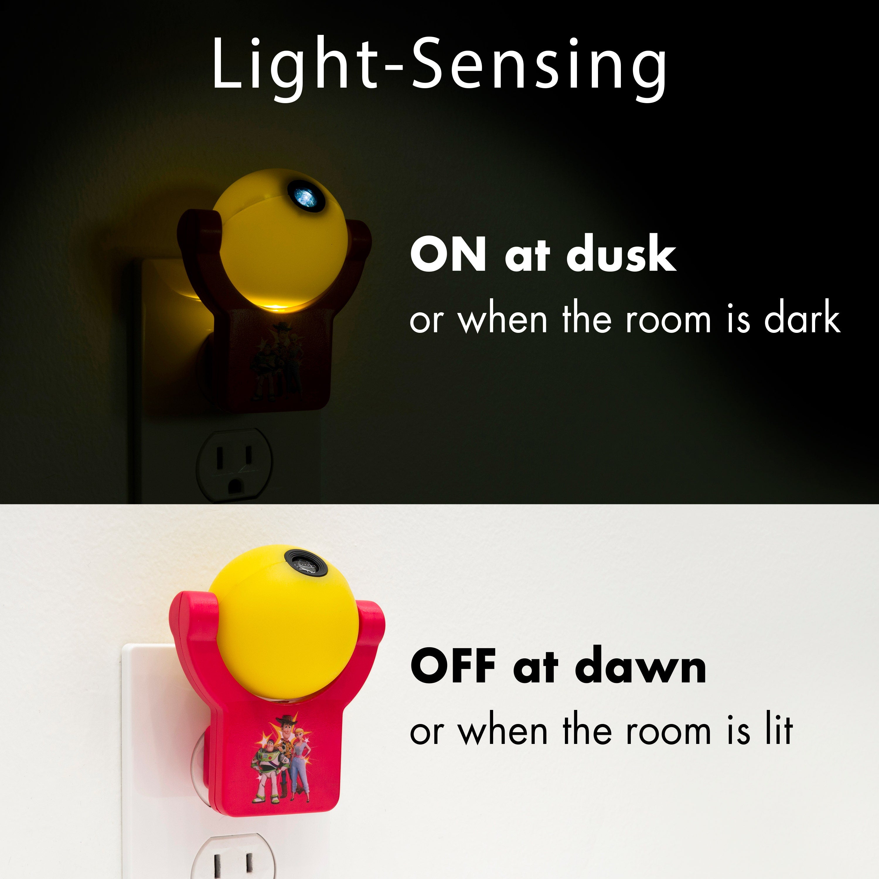 Projectables Disney Pixar Toy Story 4 Light Sensing LED Night Light, Red