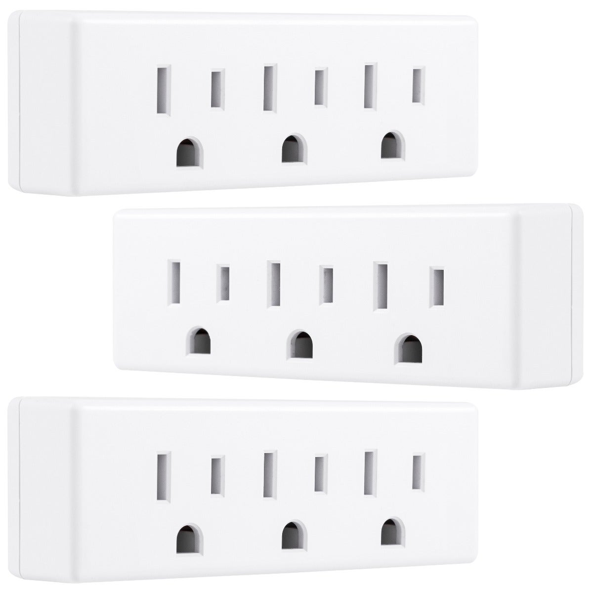 GE UltraPro 3-Outlet Wall Tap, 3 Pack, White