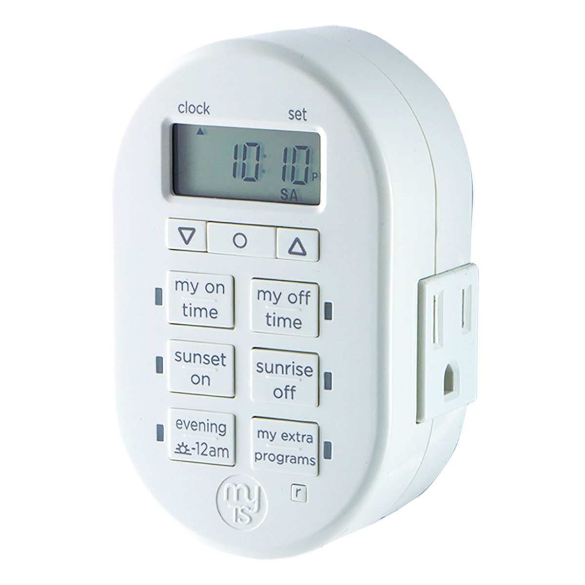 myTouchSmart Indoor Plug-In SunSmart Digital Timer, White