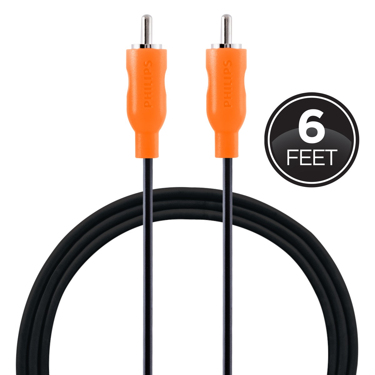 Philips 6 ft. Digital Audio SPDIF and Subwoofer Cable, Black