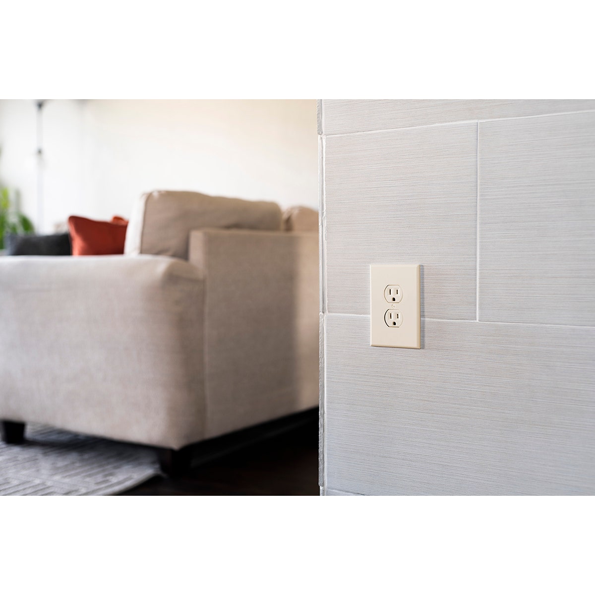 Jasco Grounding Duplex Receptacle, Light Almond