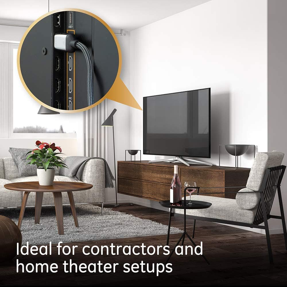 GE UltraPro 6ft. 4K HDMI Cable with Ethernet, Black