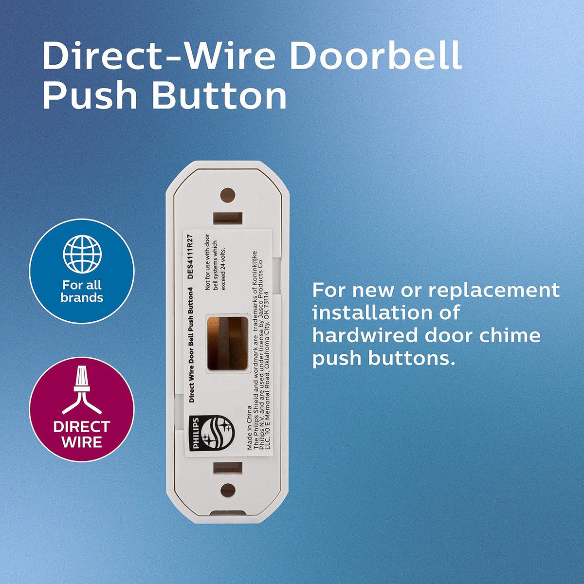 Philips Direct-Wire Push Button, White