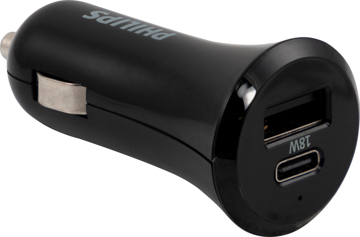 Philips Elite Dual USB Car Charger USB-A and USB-C