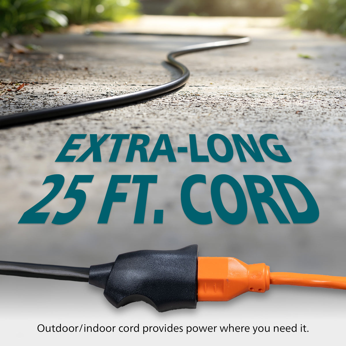 Philips 1-Outlet EZGrip Grounded Extension Cord, 25 ft., Outdoor, Black