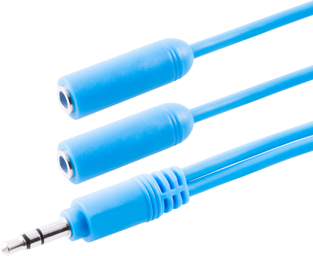 Philips Headphone Splitter (Assorted Pack of 5 colors - black, blue, green, pink, orange)