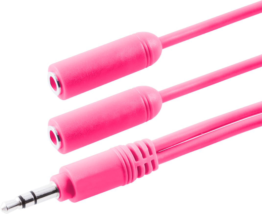 Philips Headphone Splitter (Assorted Pack of 5 colors - black, blue, green, pink, orange)