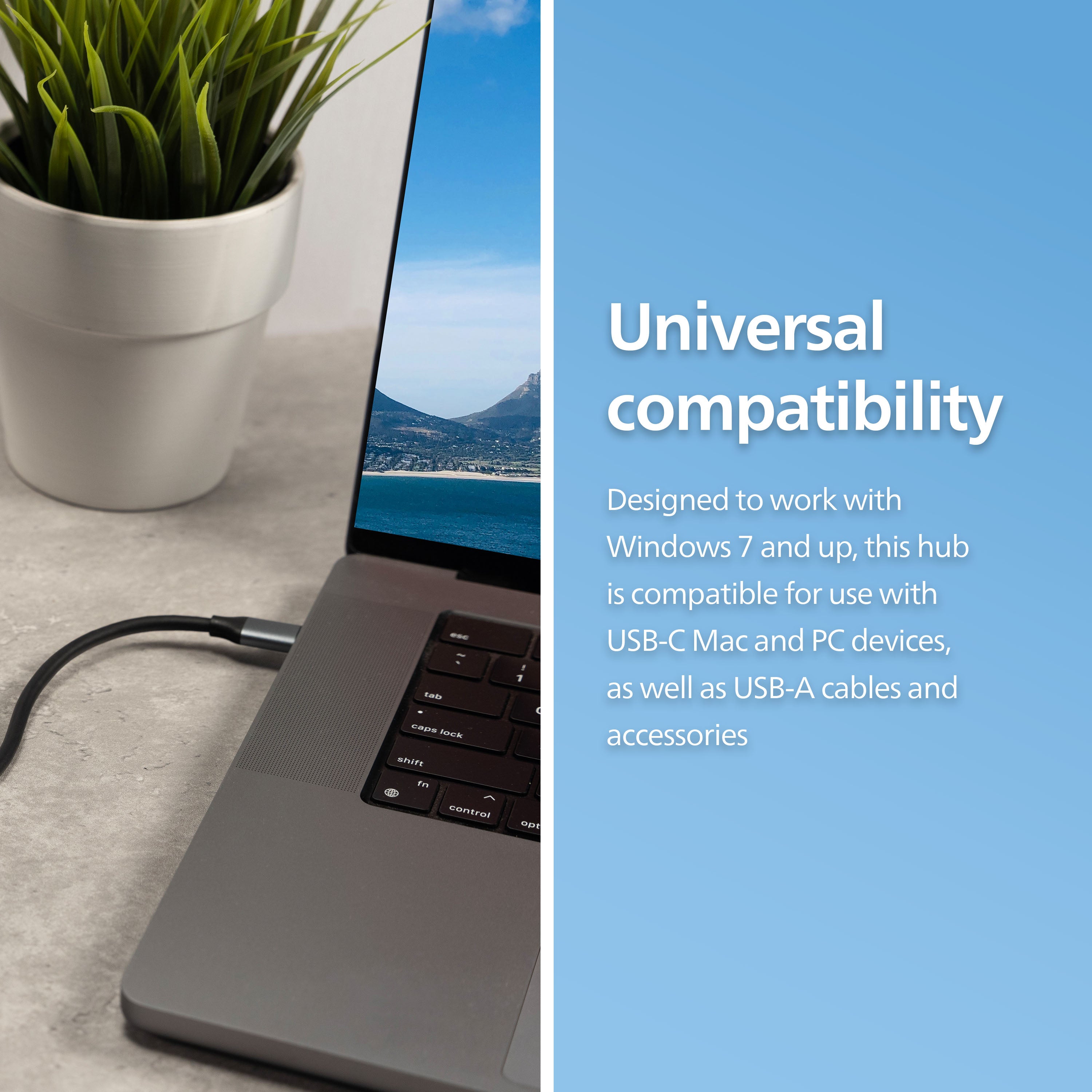 Philips USB-C to USB-A 4-Port Hub, silver, 3pk