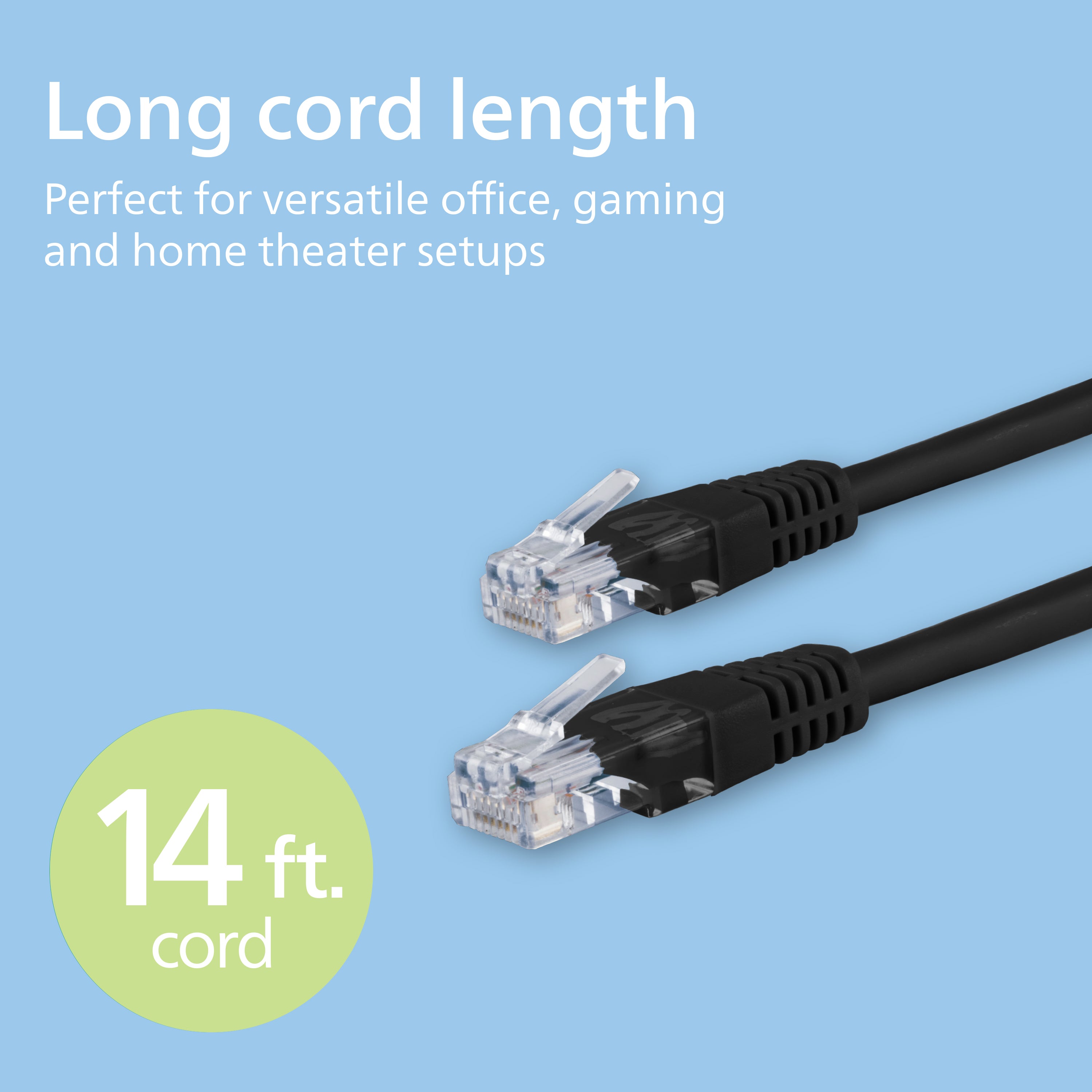 Philips Network Cable, Cat6, 14ft, Black