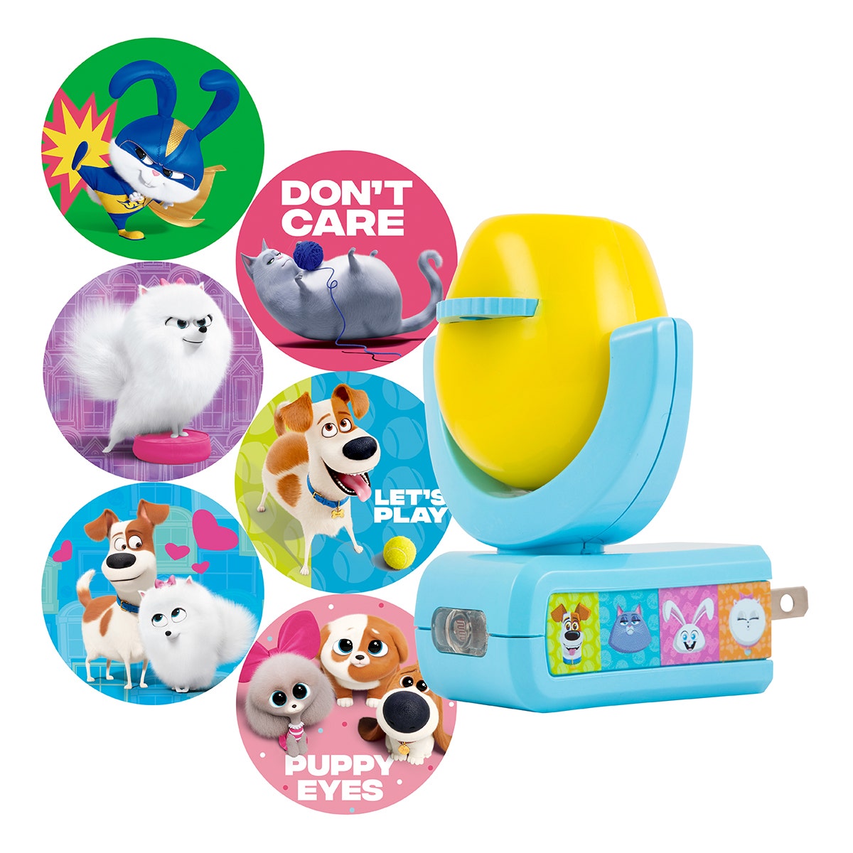 Projectables Secret Life of Pets 2 Light Sensing 6-Image LED Night Light, Blue