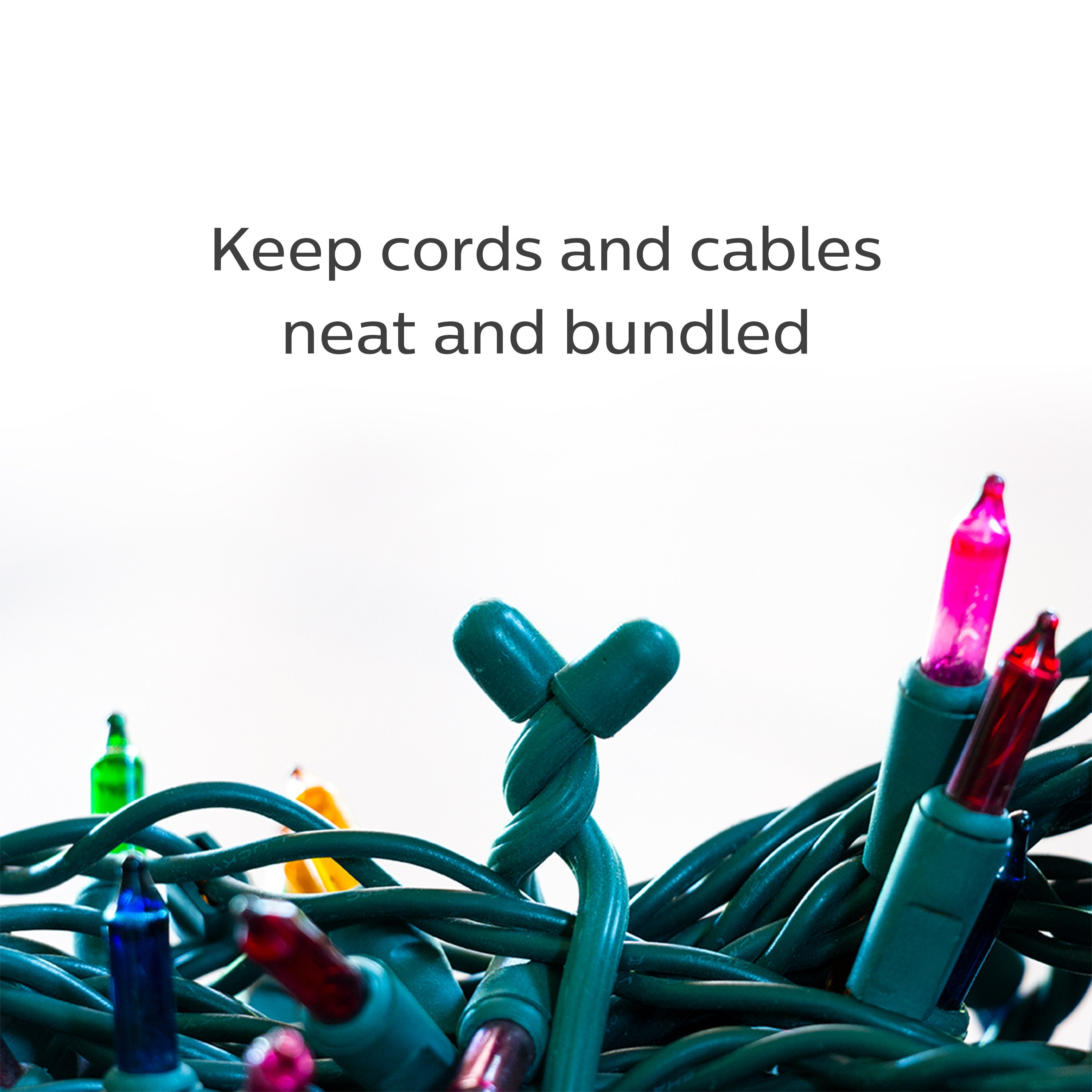 Philips Zip Ties, 7in. 6 Pack, Green and White