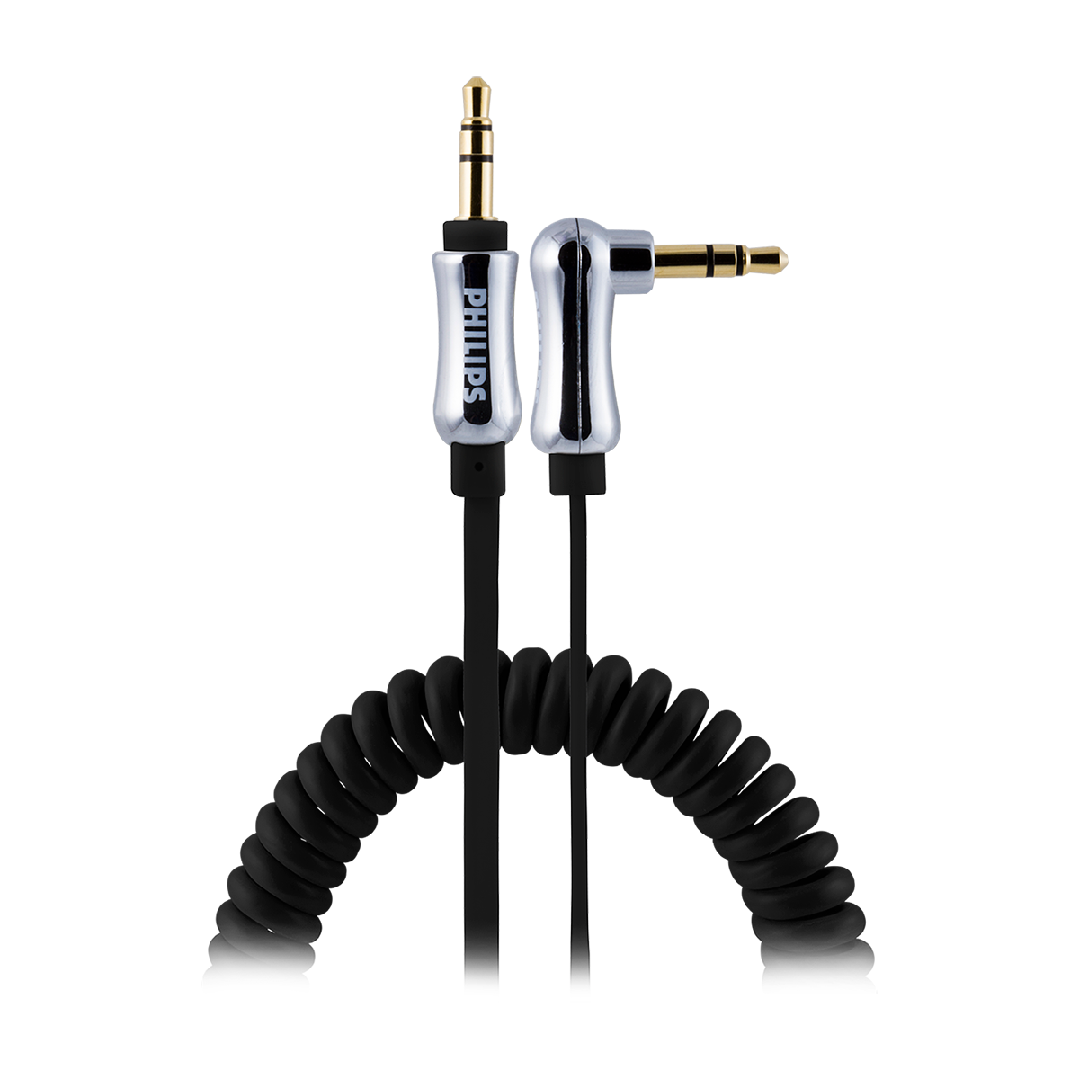 Philips Elite 3ft. 3.5mm Coiled Auxiliary Audio Cable, Black