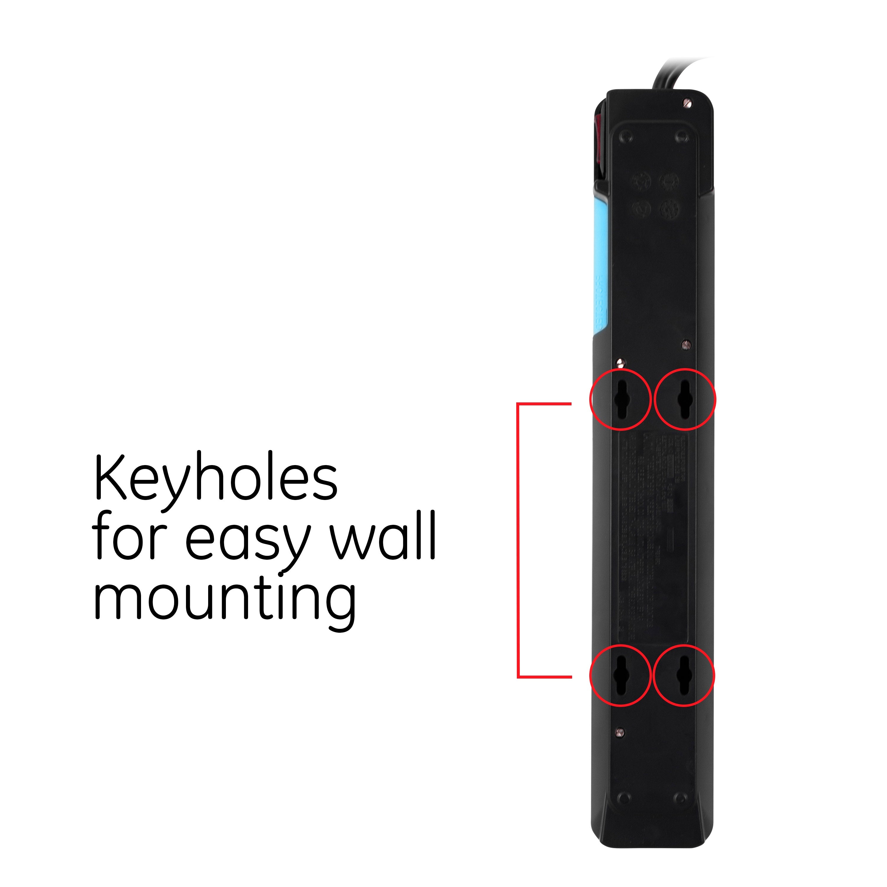 GE UltraPro 7-Outlet 4ft. Surge Protector, Black