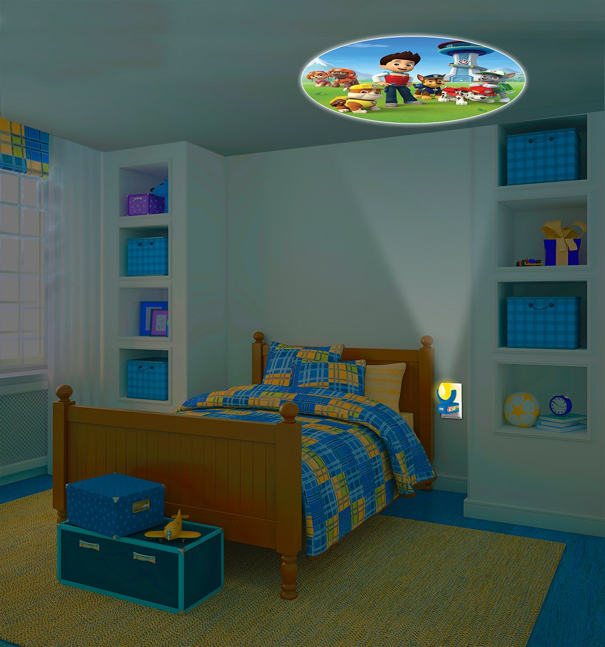 Projectables Nickelodeon Paw Patrol Light Sensing 6-Image LED Night Light, Blue