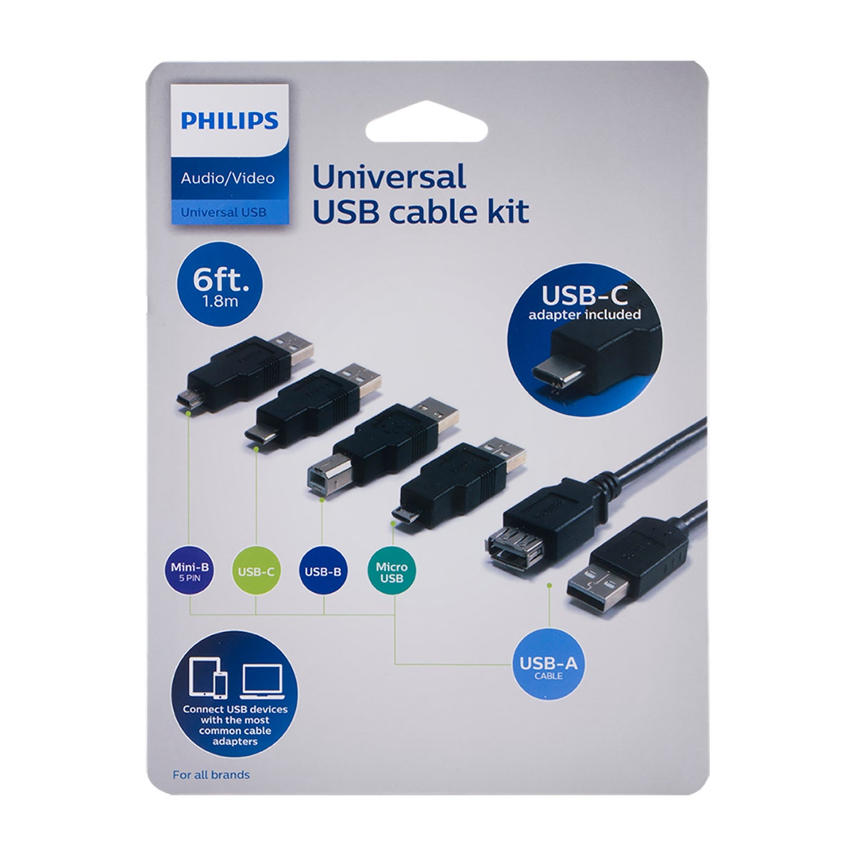 Philips Universal USB Cable Kit, Black