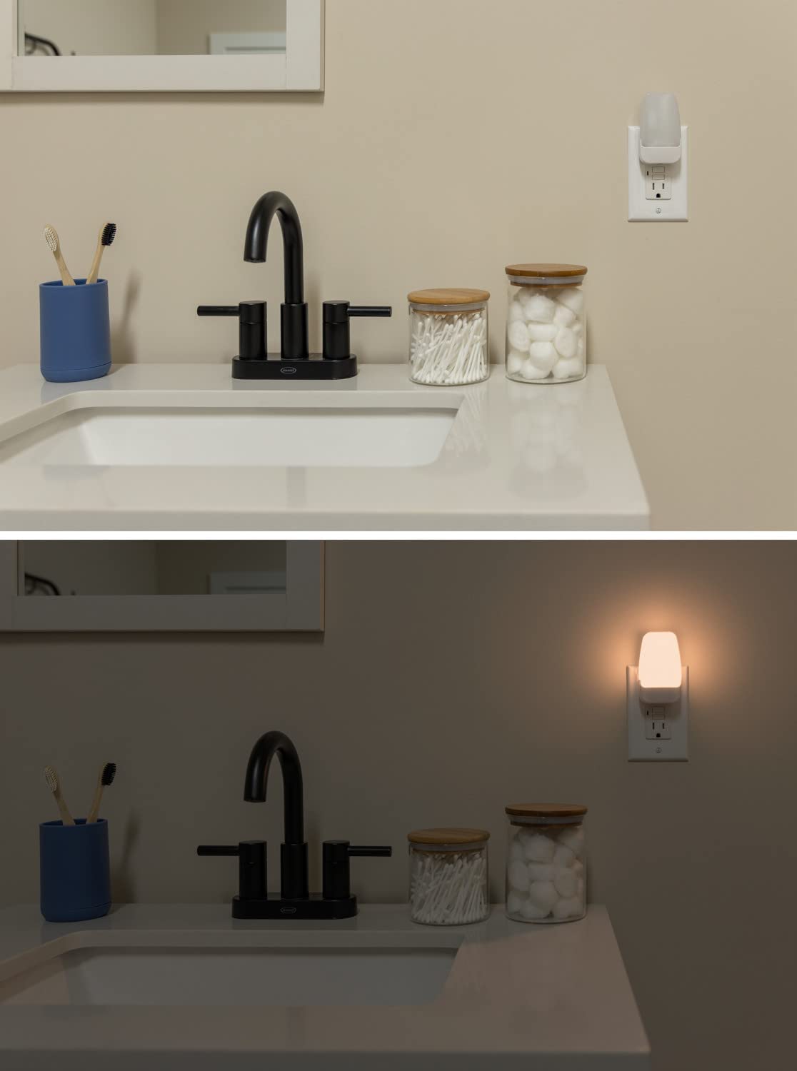 GE LED Light Sensing Night Light, 2 Pack, Amber