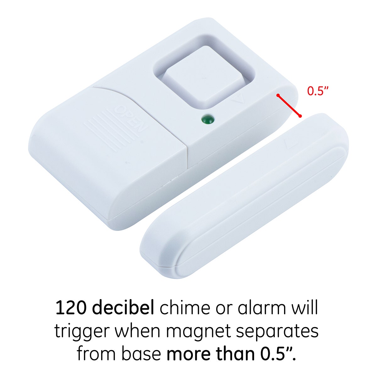GE Battery-Operated Magnetic Window or Door Alarm, 5 Pack, White