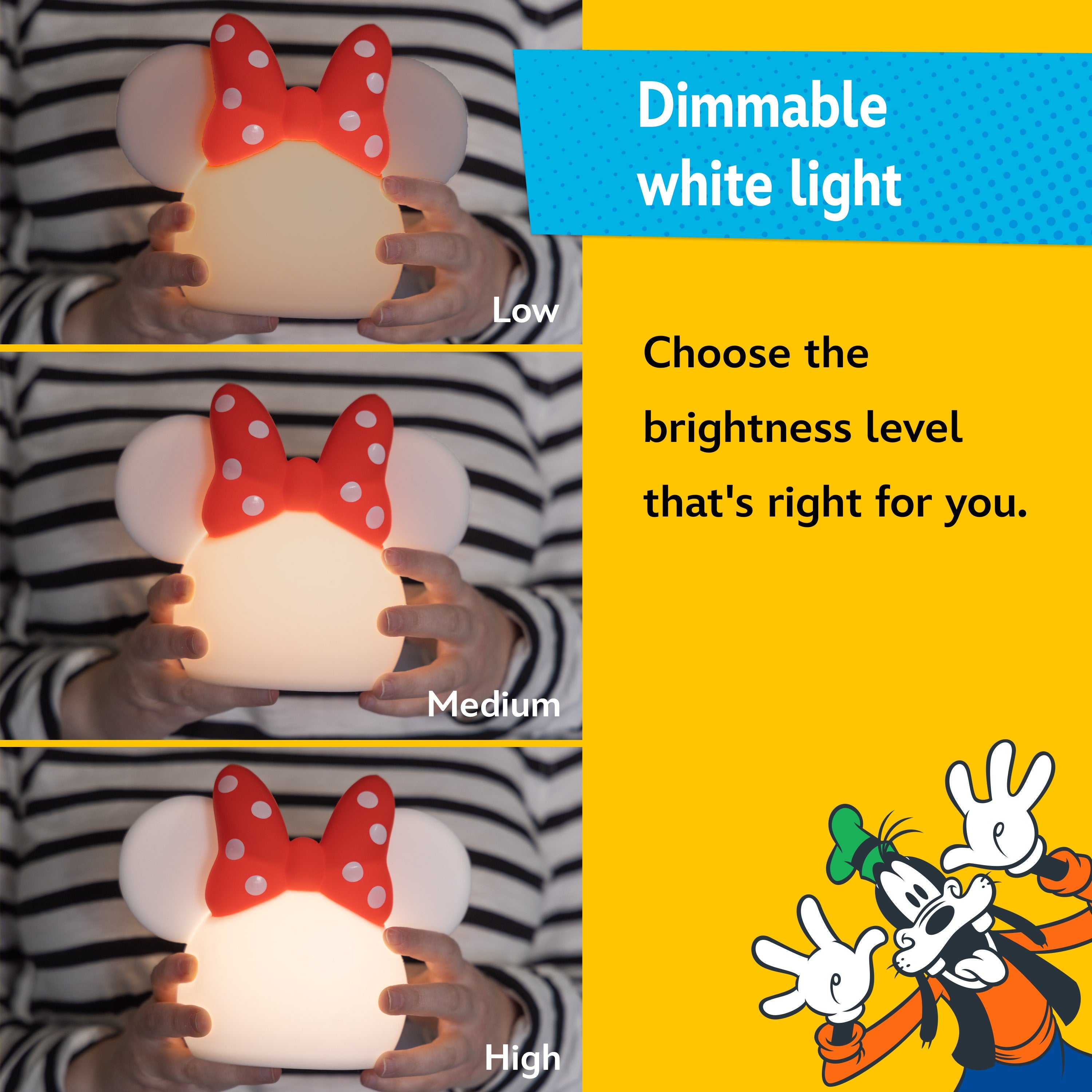 Disney Minnie Mouse Color-Changing Tabletop LED Night Light, White