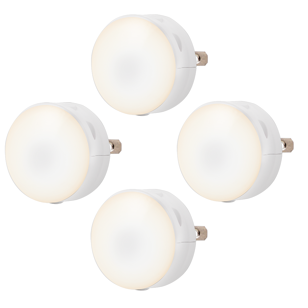 Lights By Night Color Changing GLO Dot Light Sensing LED Night Light, 4 Pack, White
