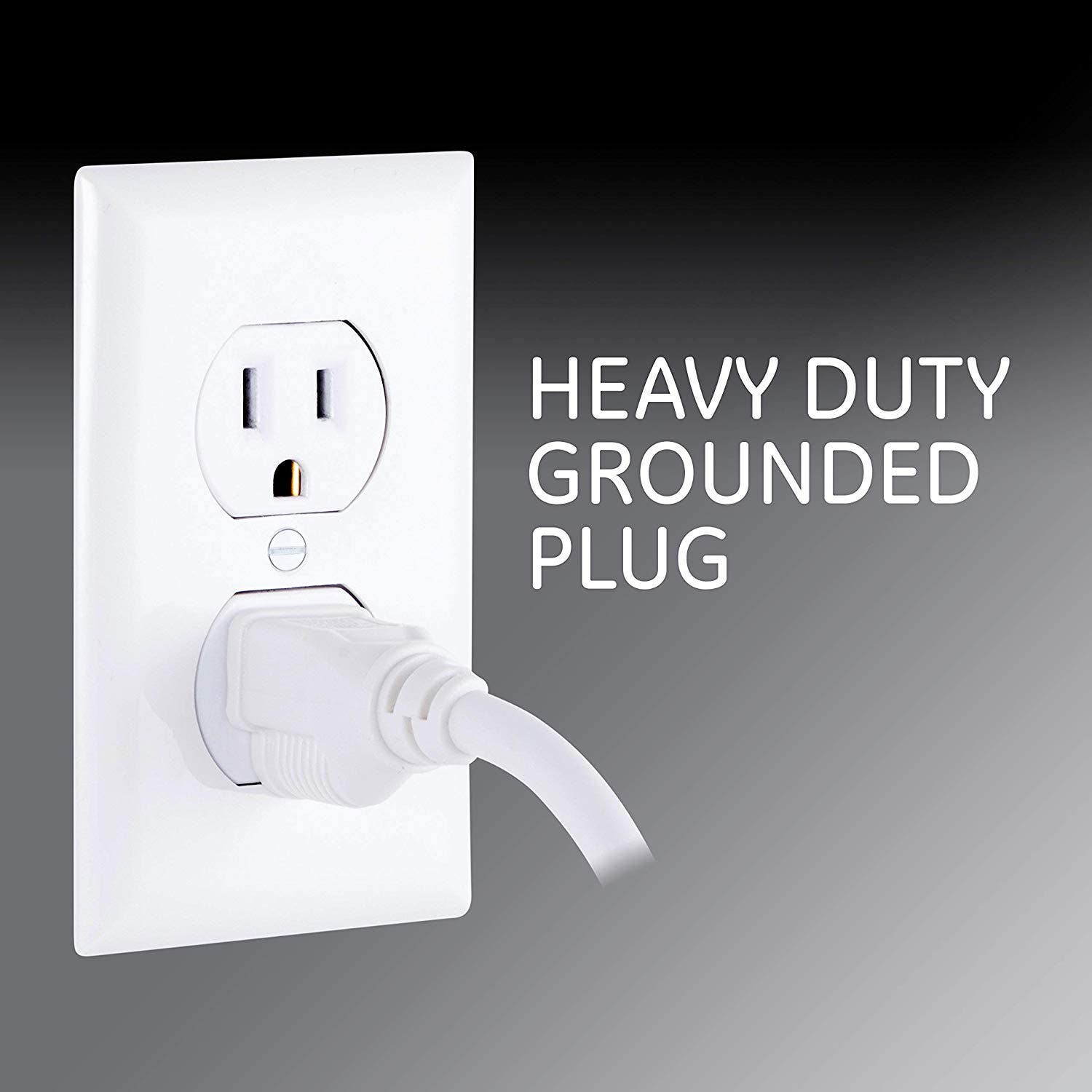 GE 6-Outlet 2ft. Surge Protector with Twist-to-Close Safety Covers, White