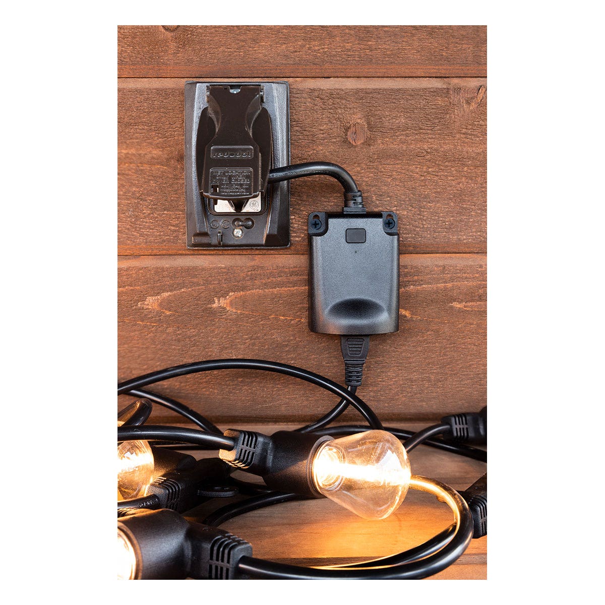 Enbrighten Z-Wave Plug-In Outdoor Smart Switch, Black