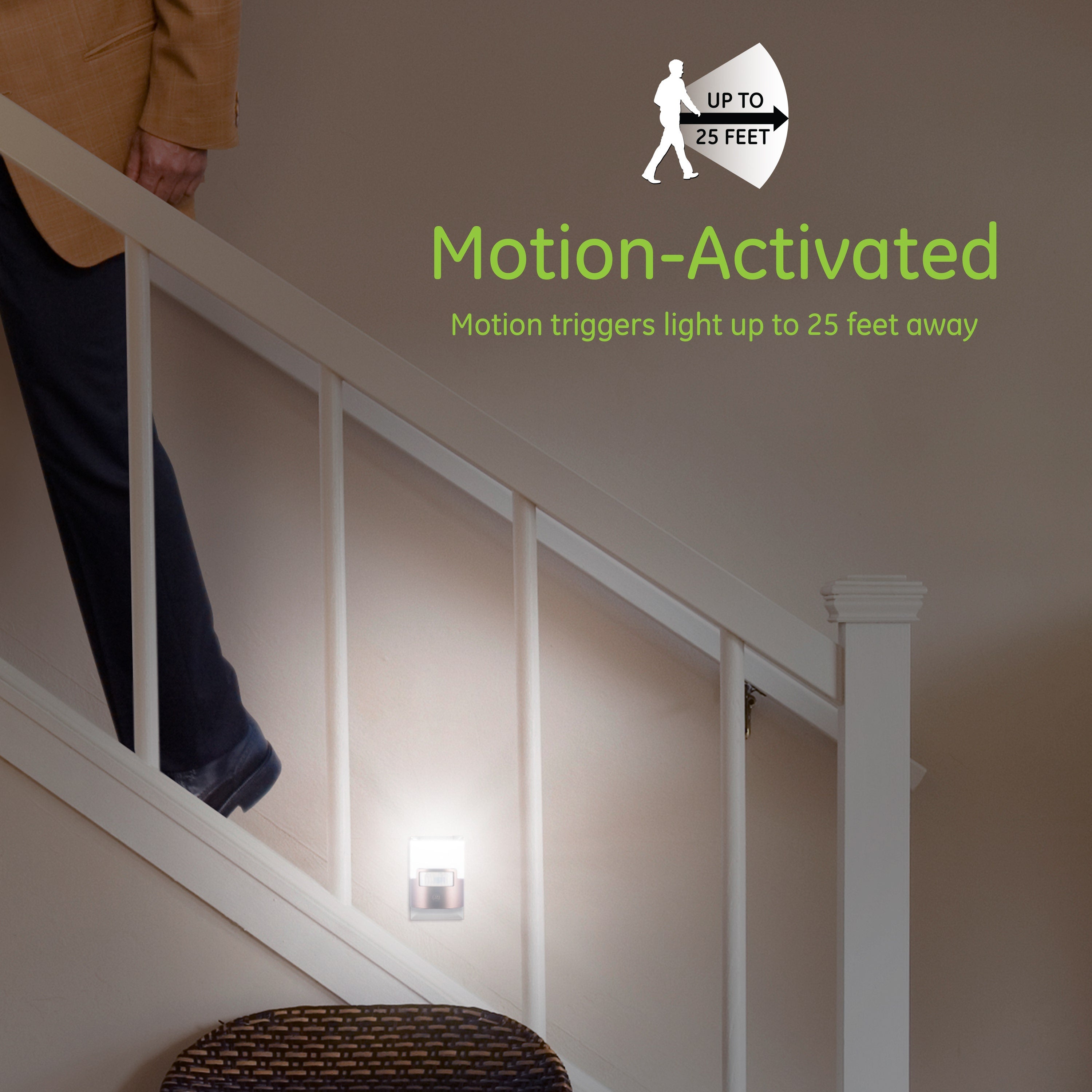 GE UltraBrite Motion Activated LED Night Light, Bronze