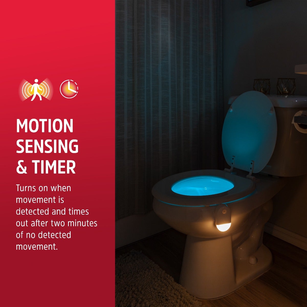 Energizer Color Changing Motion Sensing LED Toilet Clip Light, White