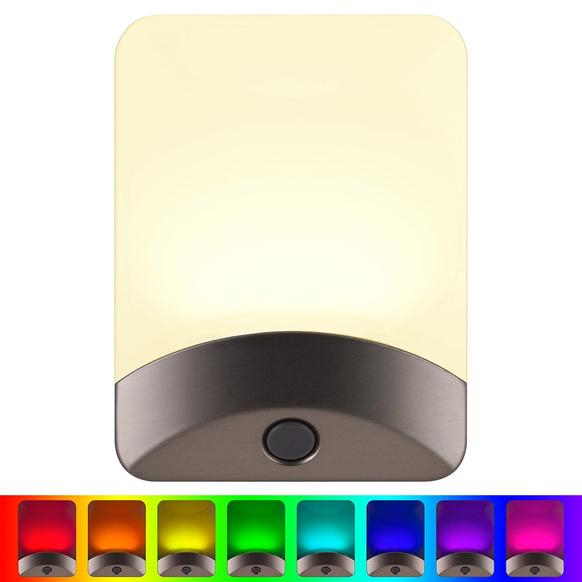 GE Color Changing Light Sensing LED Night Light, Brushed Nickel