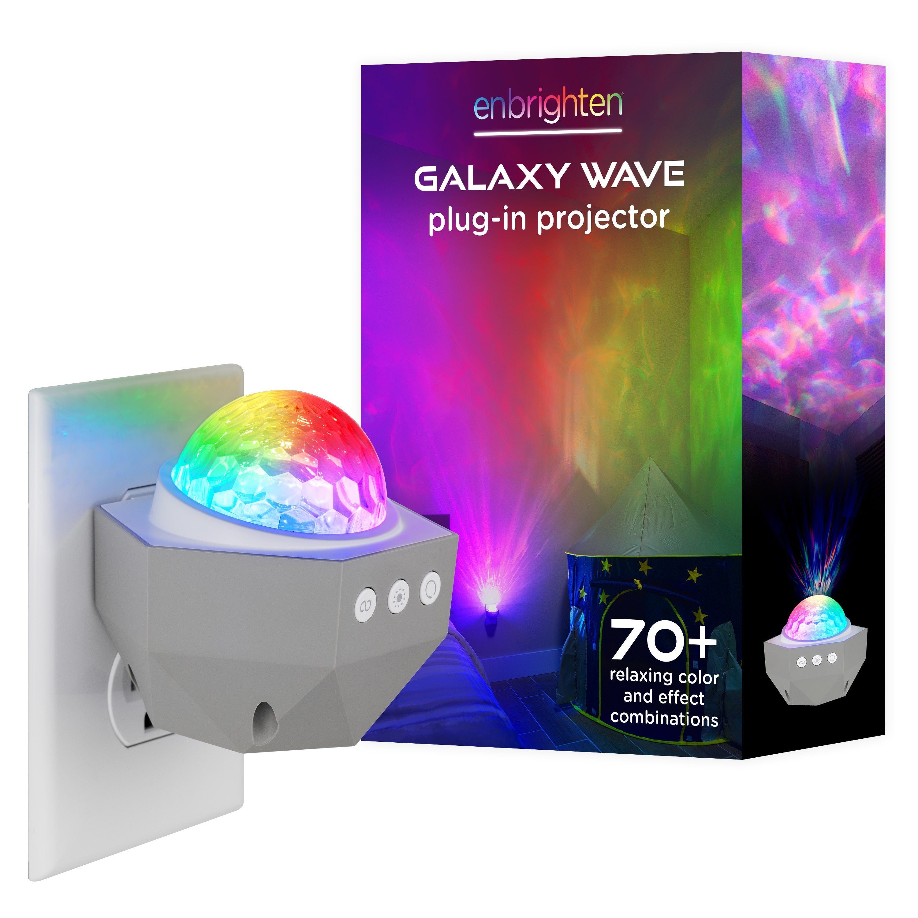 Enbrighten Galaxy Wave Plug-In Projector LED Night Light, White